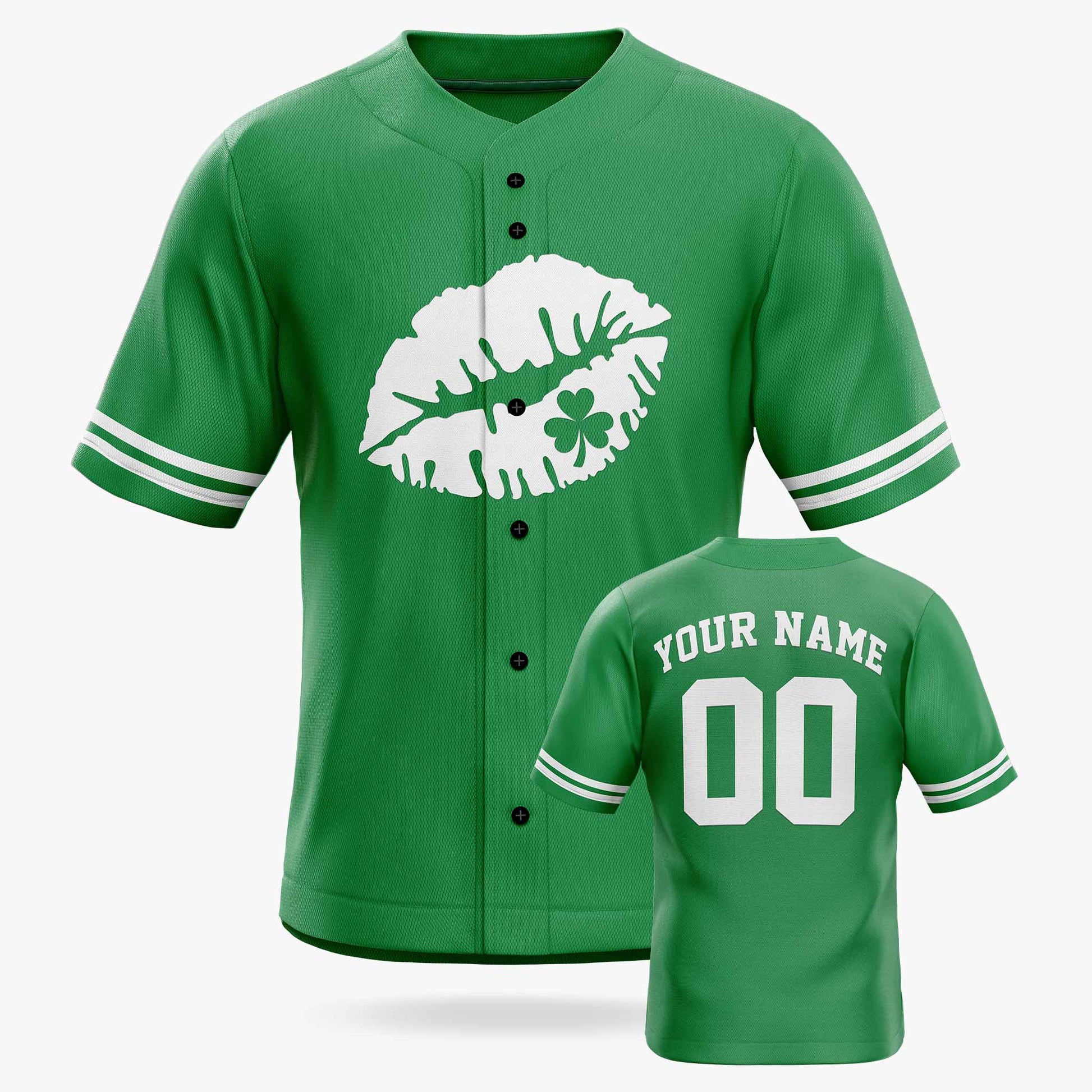 Custom St. Patrick's Day Baseball Jersey Lips  - Design Your Own