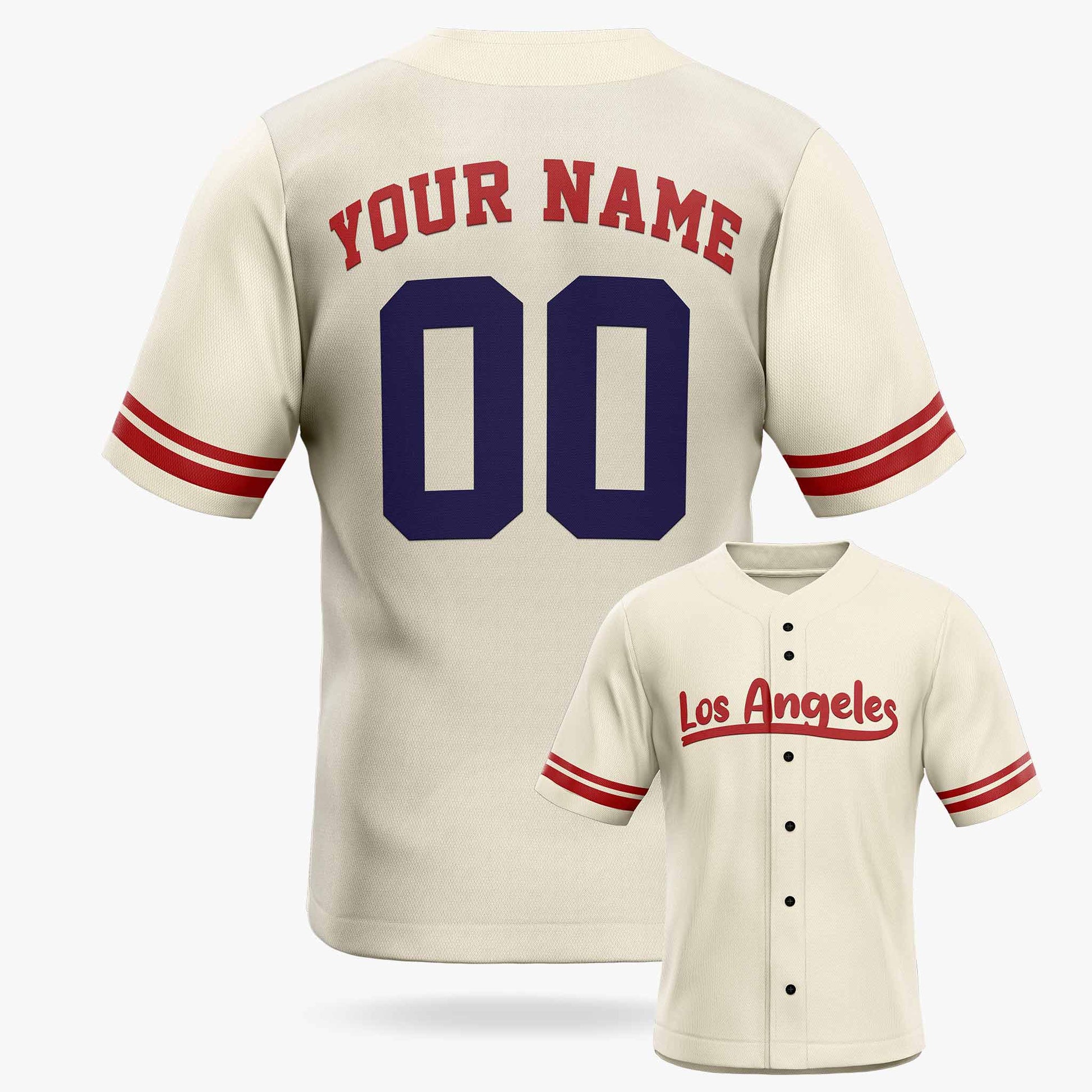 Custom City Baseball Jersey - Los Angeles Beige - Design Your Own
