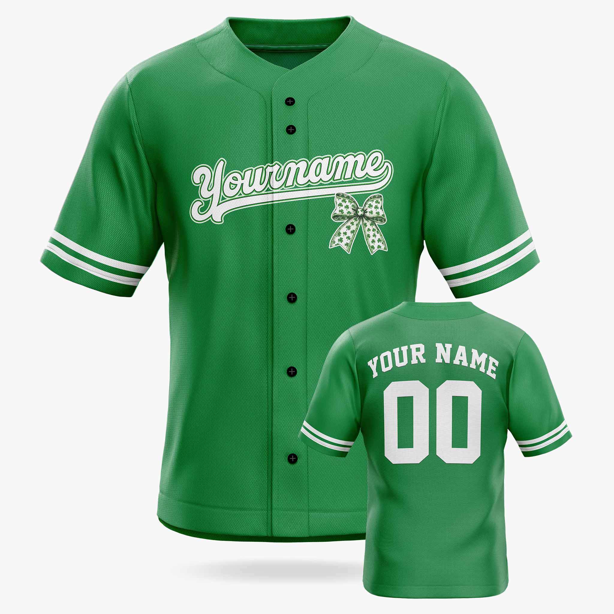 Custom St. Patrick's Day Baseball Jersey Lucky 3 - Design Your Own