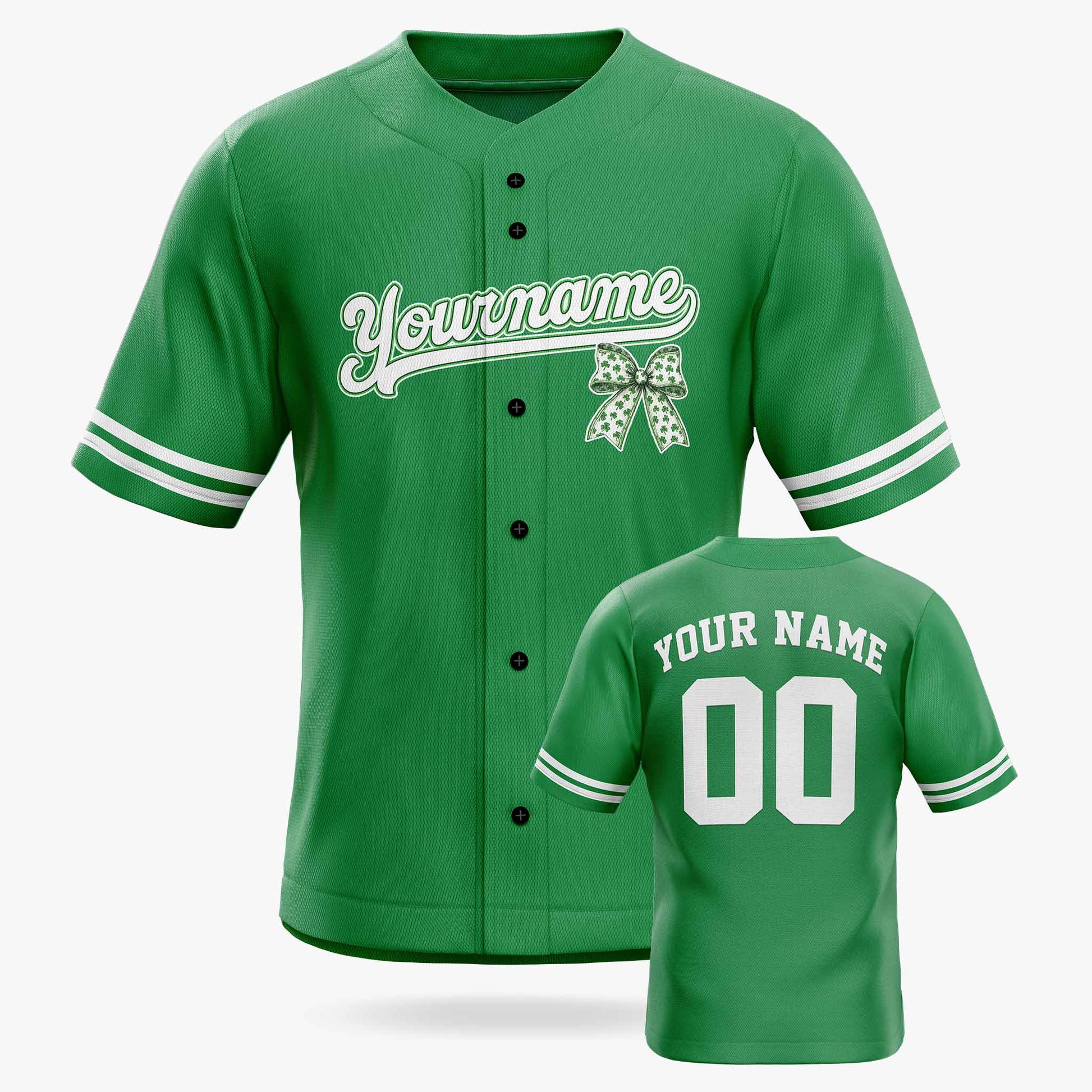Custom St. Patrick's Day Baseball Jersey Lucky 3 - Design Your Own