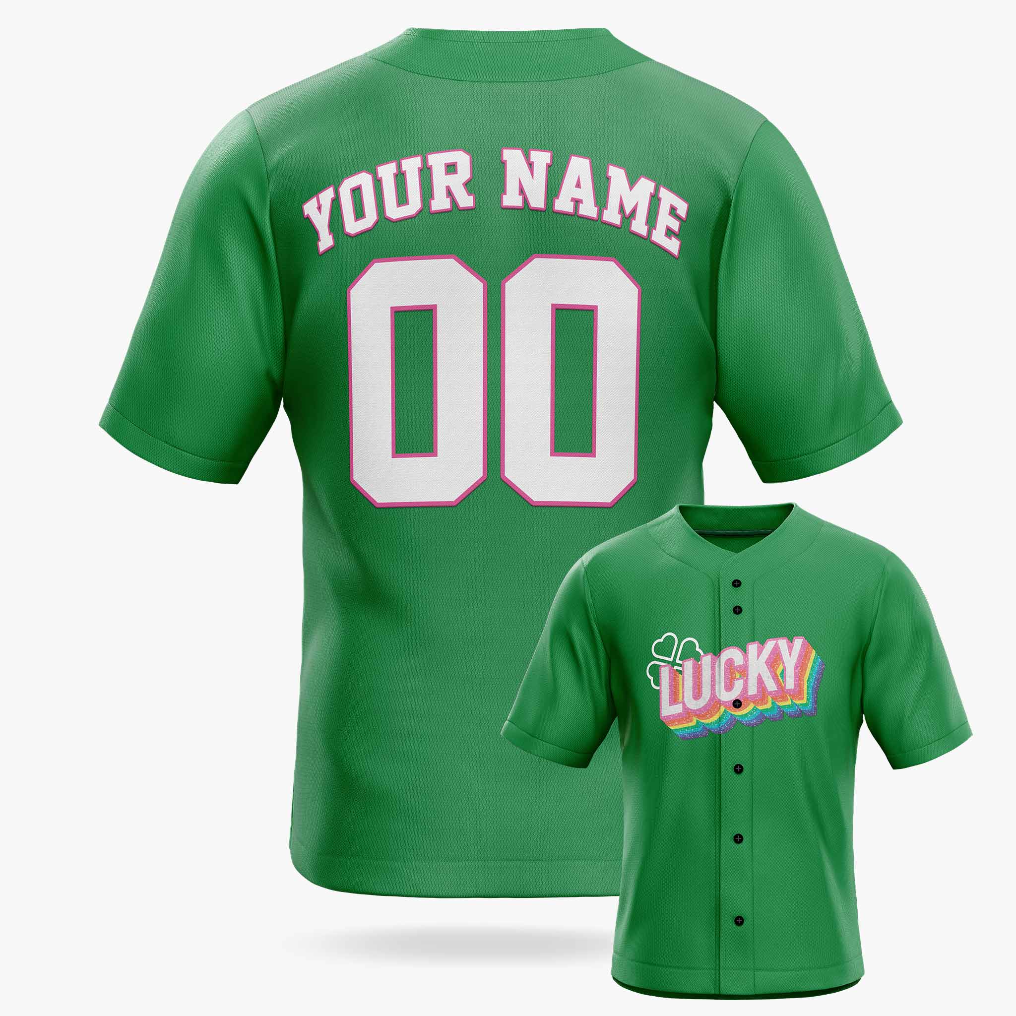 Custom St. Patrick's Day Baseball Jersey Lucky - Design Your Own