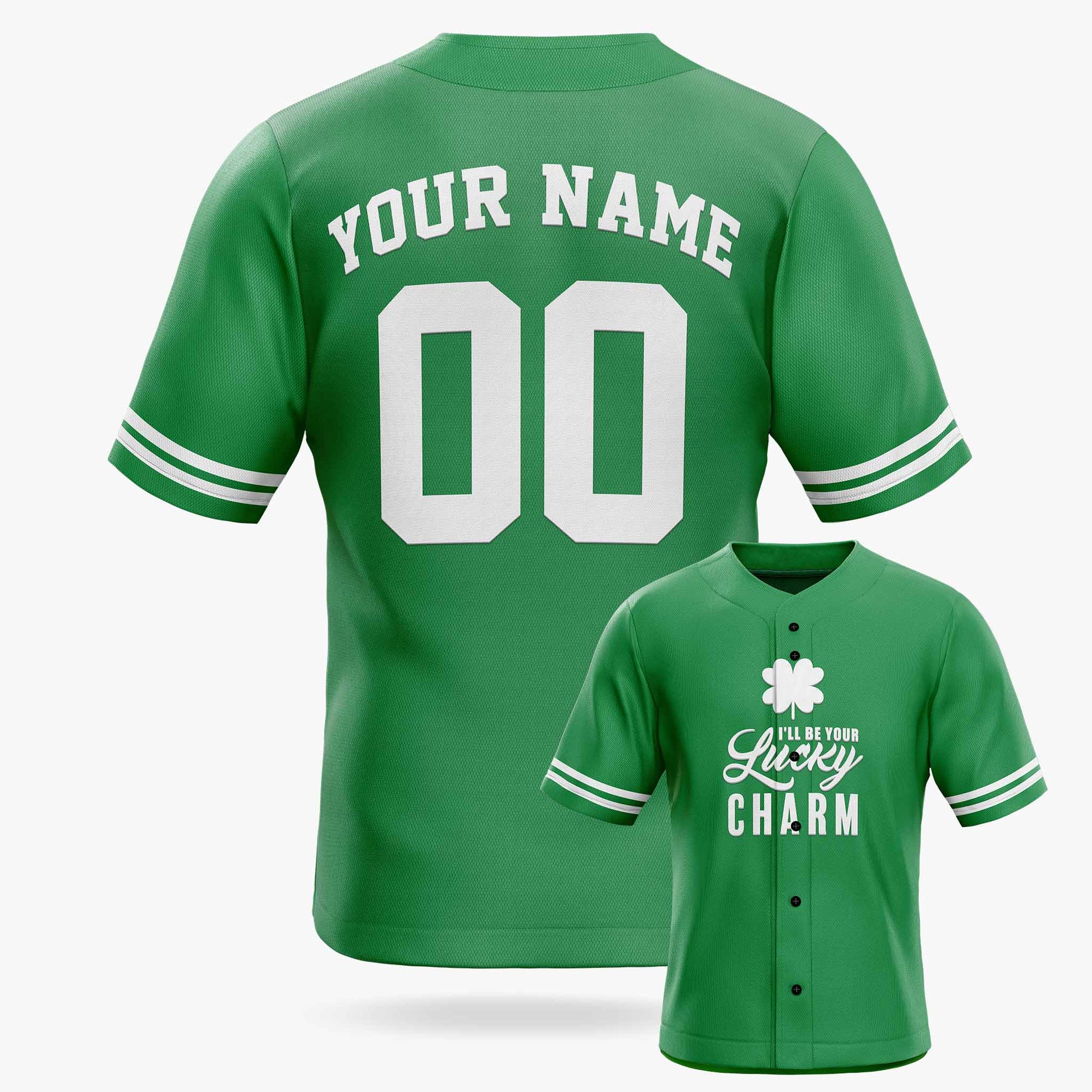 Custom St. Patrick's Day Baseball Jersey Lucky Charm - Design Your Own