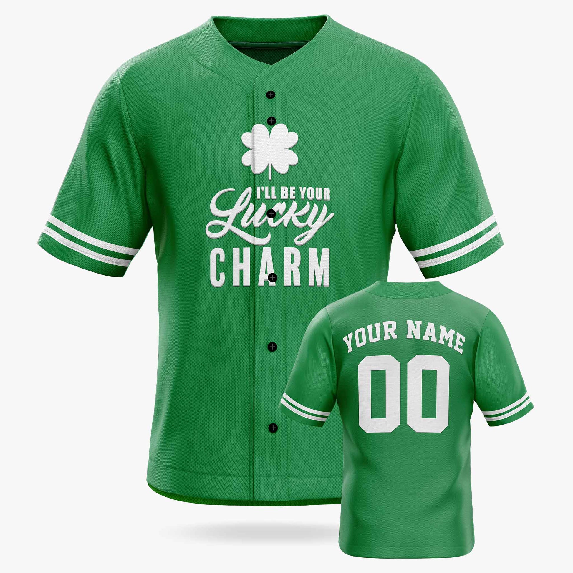 Custom St. Patrick's Day Baseball Jersey Lucky Charm - Design Your Own