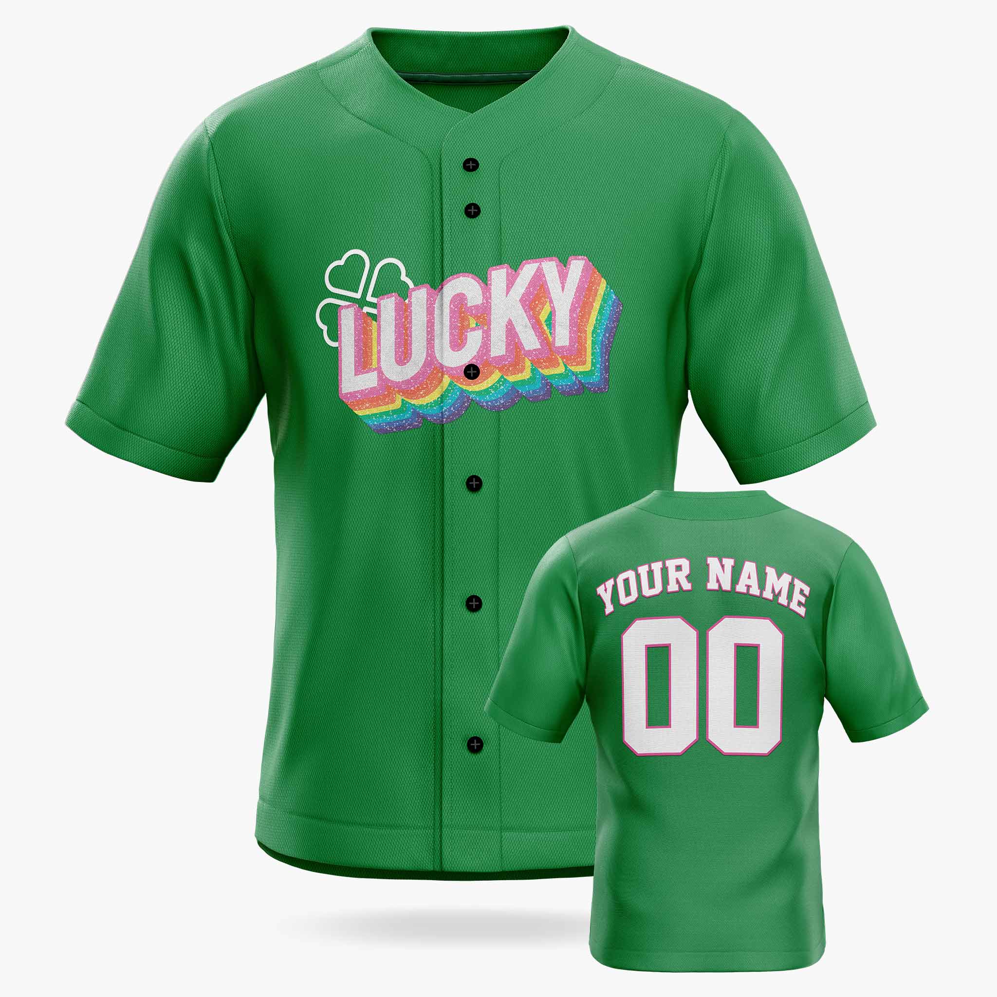 Custom St. Patrick's Day Baseball Jersey Lucky - Design Your Own
