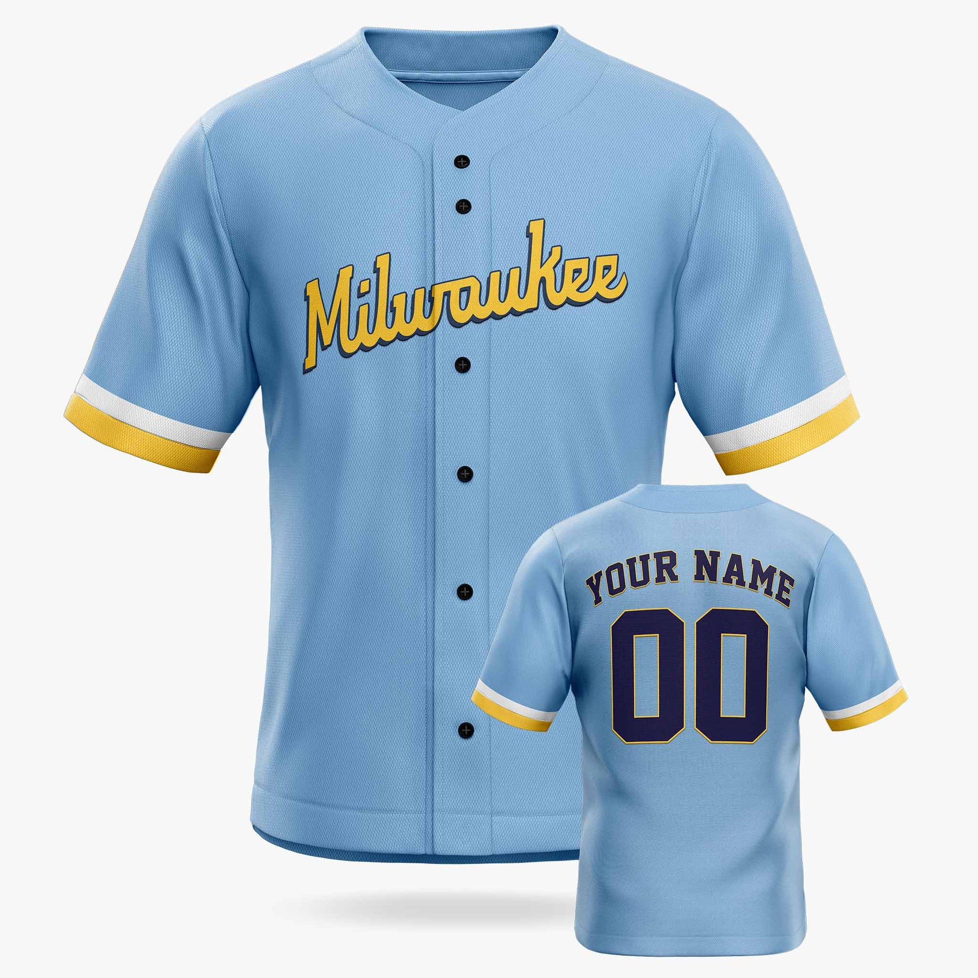 Custom City Baseball Jersey - Milwaukee Blue - Design Your Own
