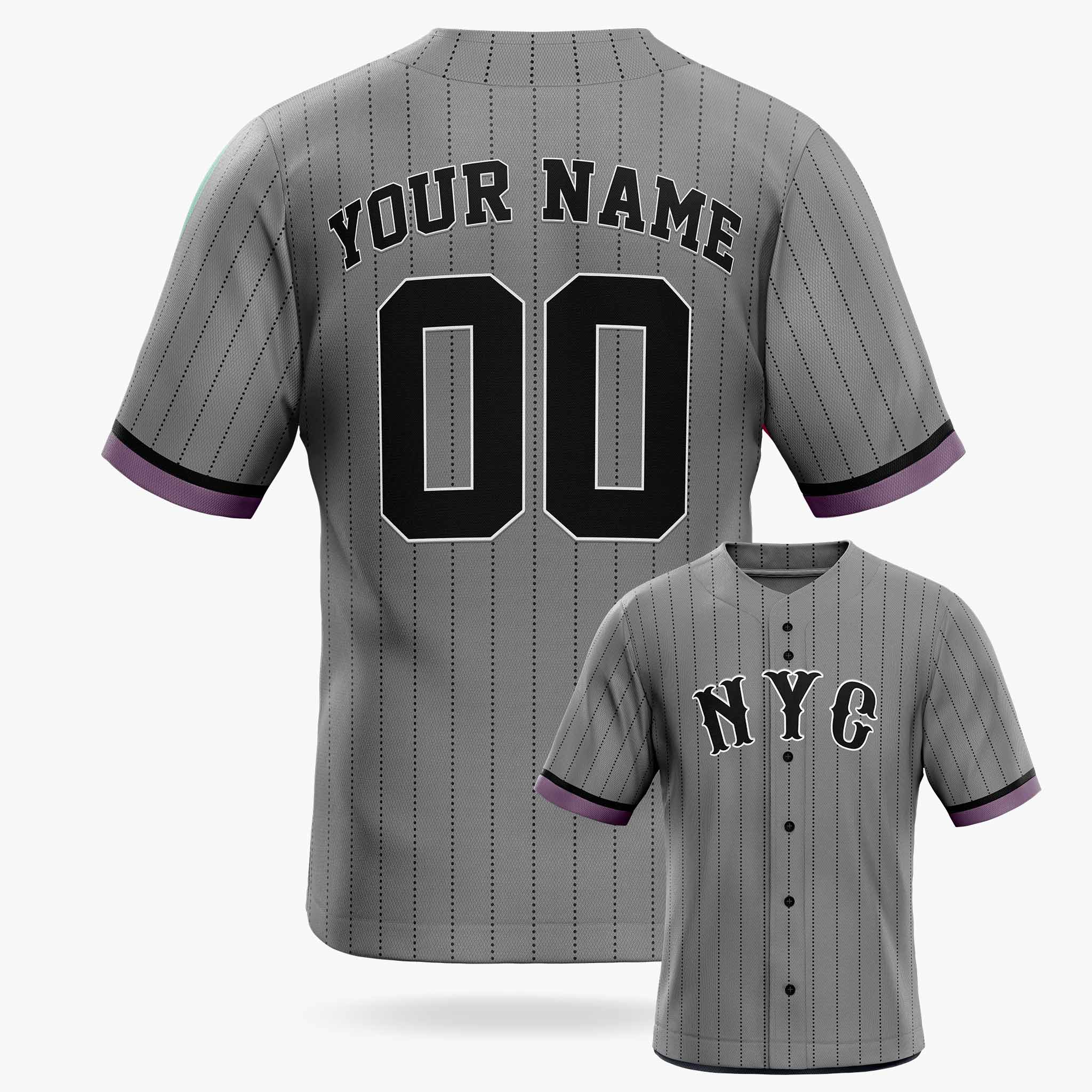 Custom City Baseball Jersey - New York Gray - Design Your Own