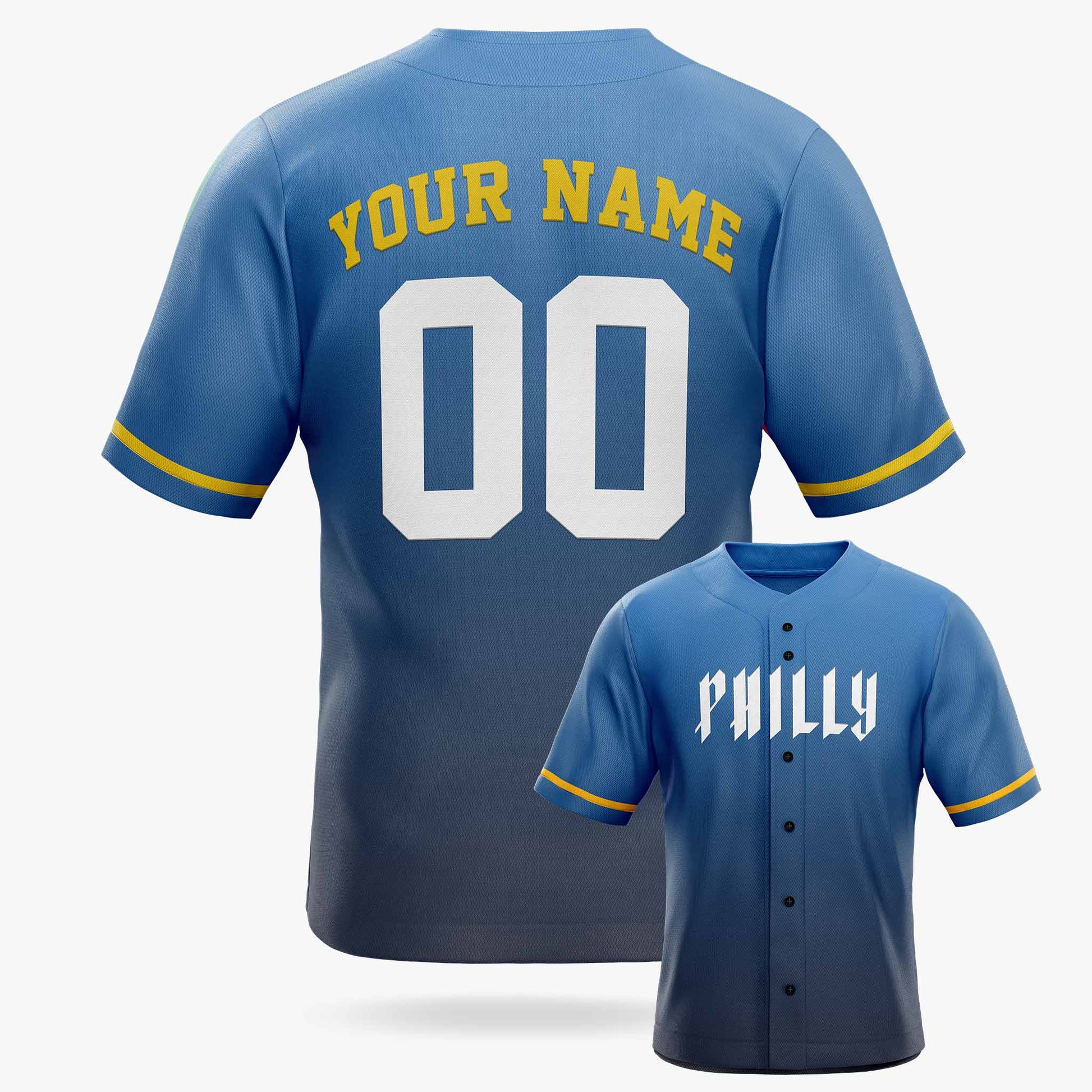 Custom City Baseball Jersey - Philly Blue - Design Your Own