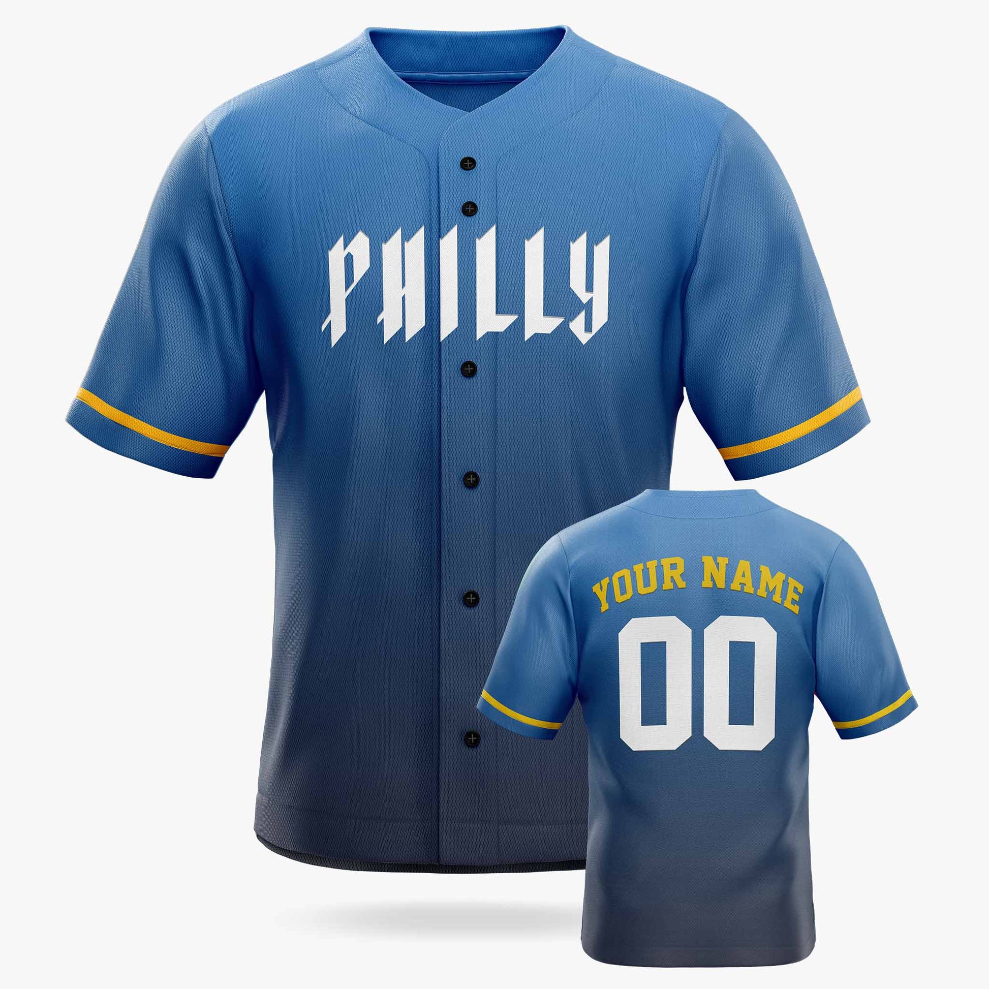Custom City Baseball Jersey - Philly Blue - Design Your Own