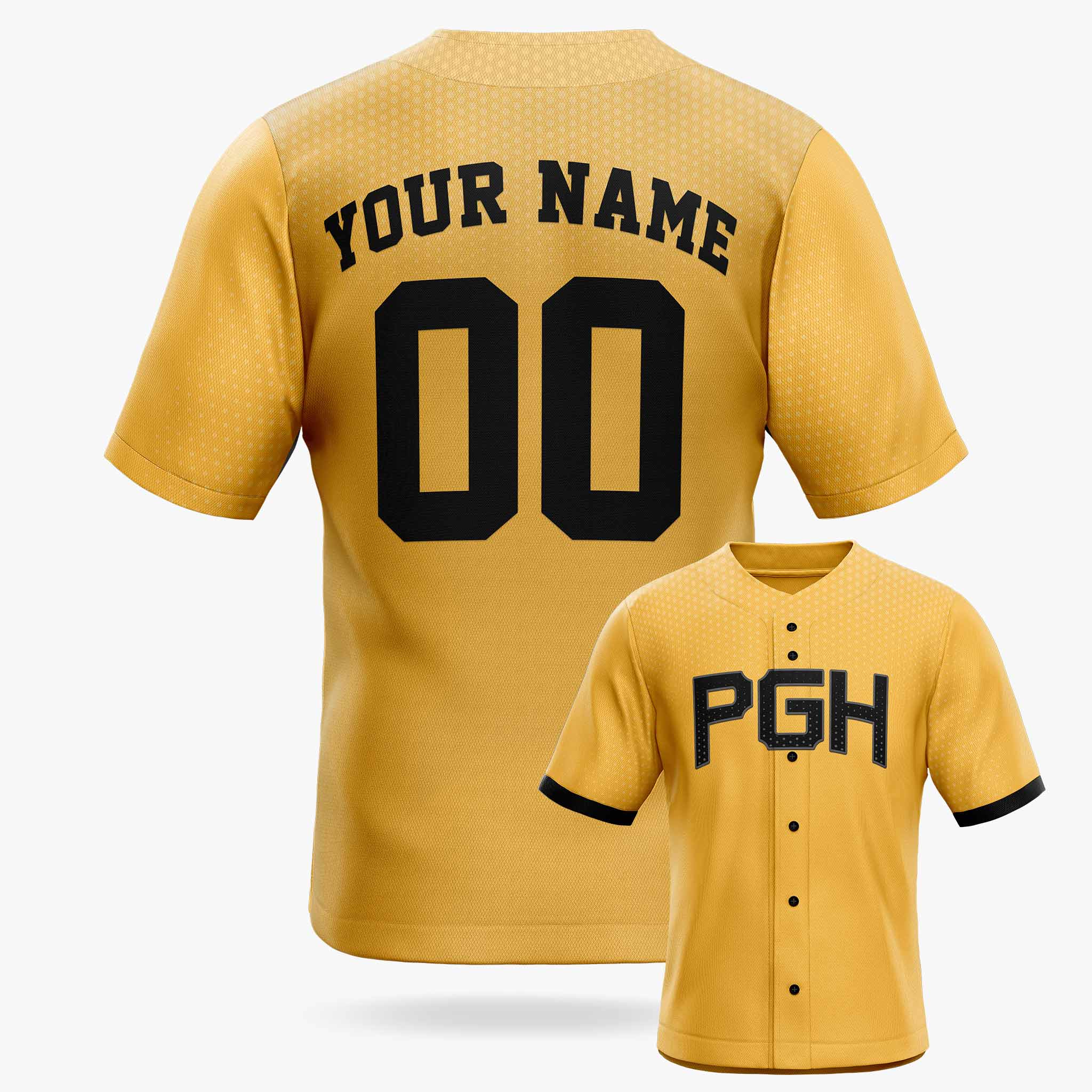 Custom City Baseball Jersey - Pittsburgh PGH Yellow - Design Your Own