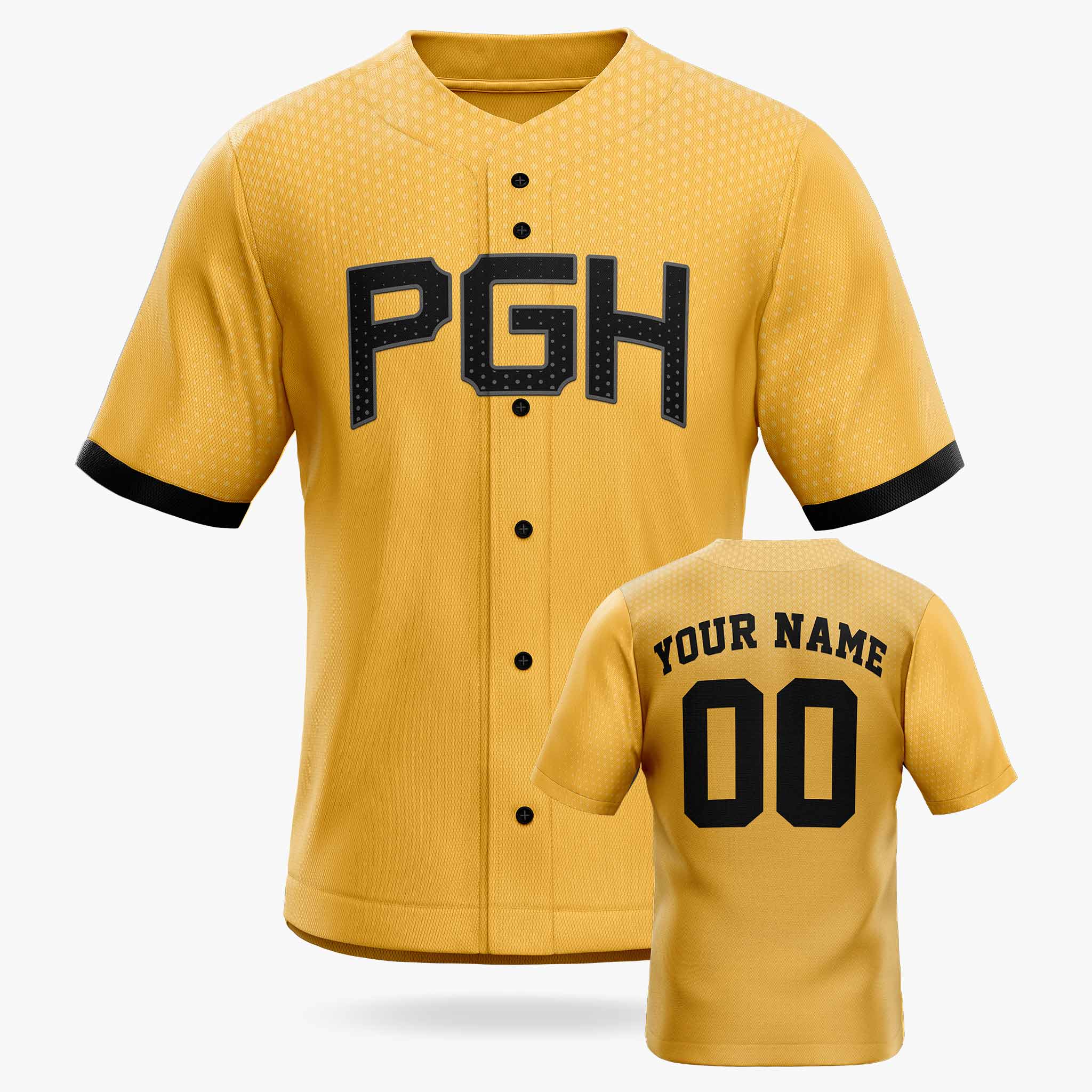 Custom City Baseball Jersey - Pittsburgh PGH Yellow - Design Your Own