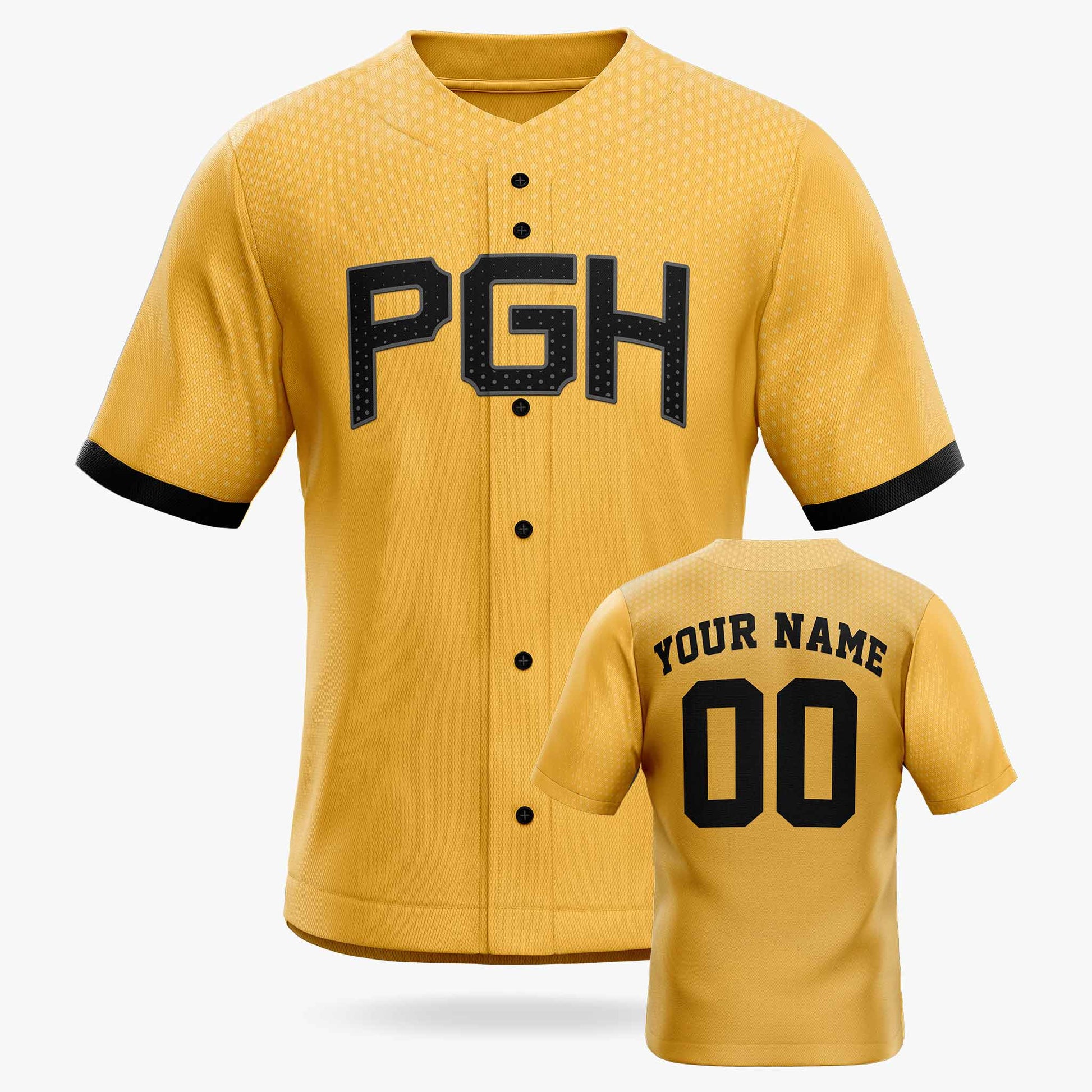 Custom City Baseball Jersey - Pittsburgh PGH Yellow - Design Your Own
