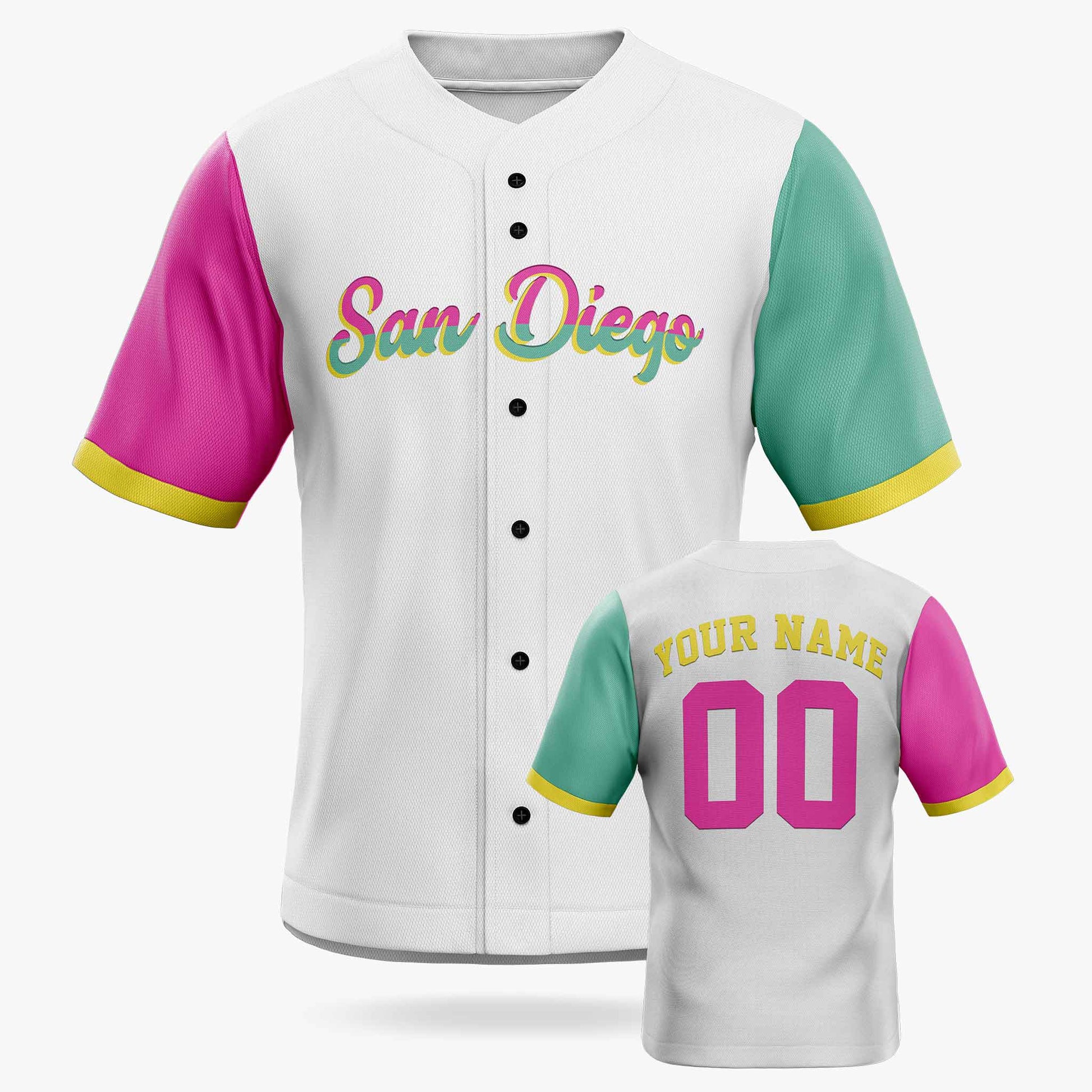 Custom City Baseball Jersey - San Diego White - Design Your Own