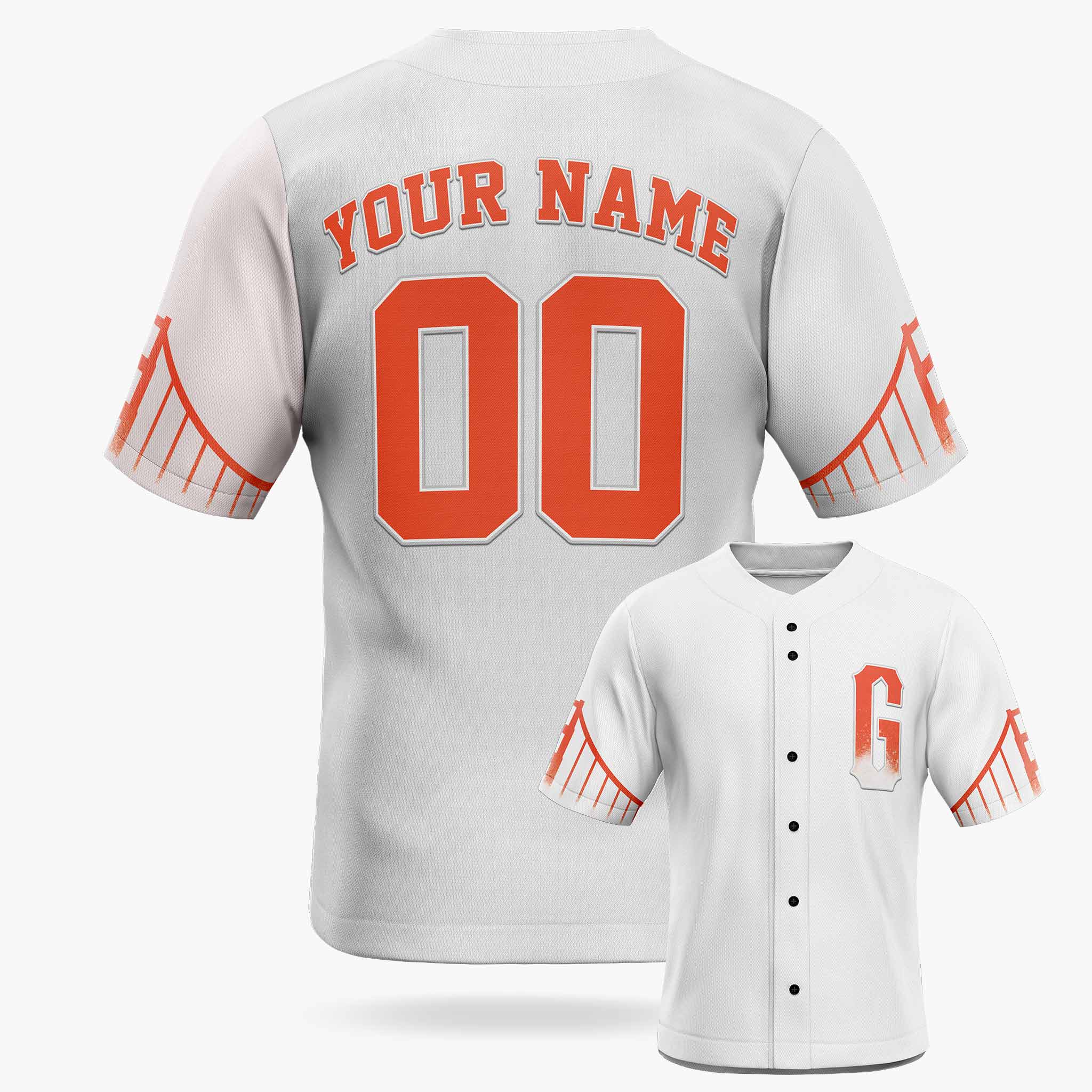 Custom City Baseball Jersey - San Francisco White - Design Your Own