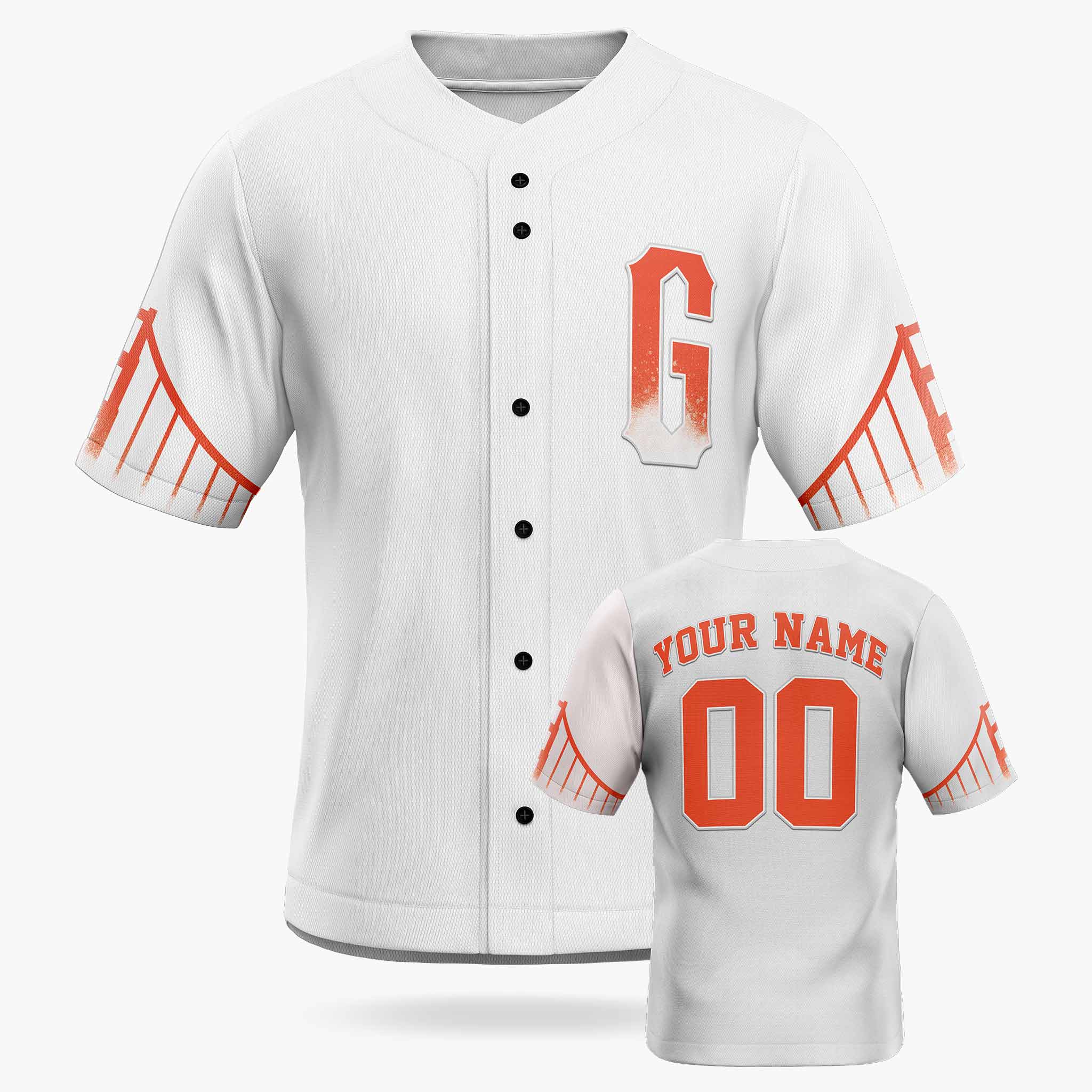 Custom City Baseball Jersey - San Francisco White - Design Your Own