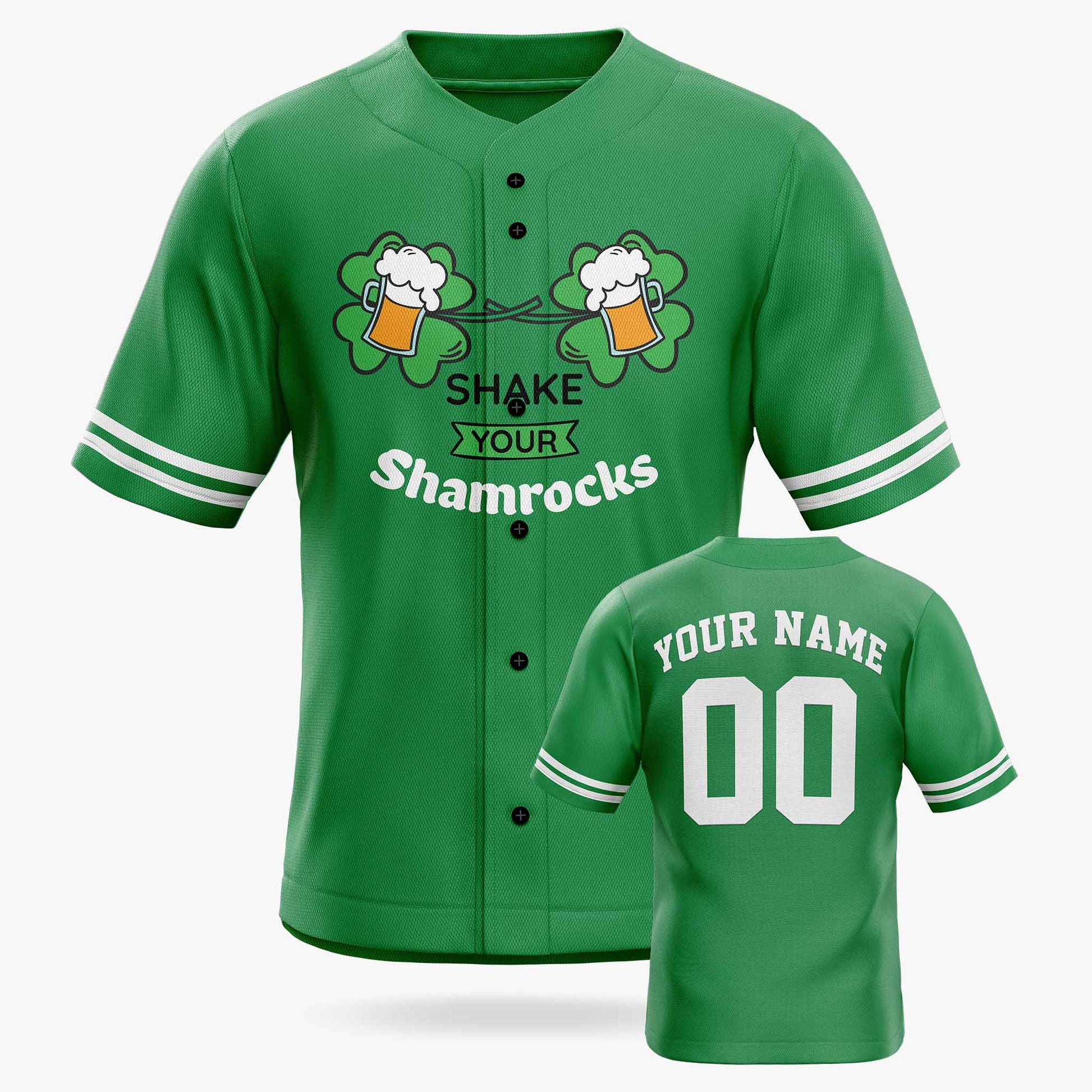 Custom St. Patrick's Day Baseball Jersey Shake Your Shamrocks 2 - Design Your Own