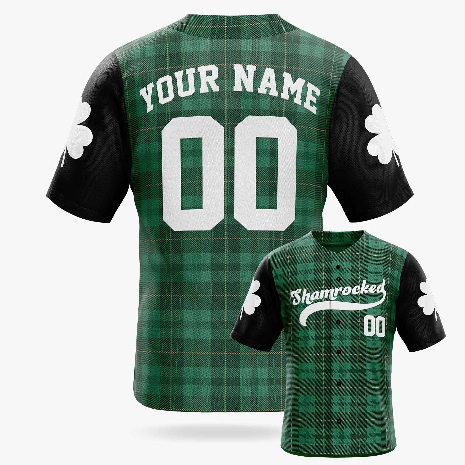 Custom St. Patrick's Day Baseball Jersey Shamrocked - Design Your Own