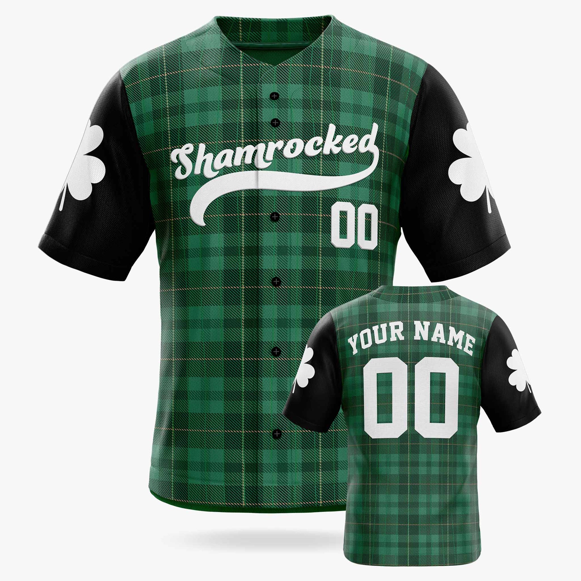 Custom St. Patrick's Day Baseball Jersey Shamrocked - Design Your Own