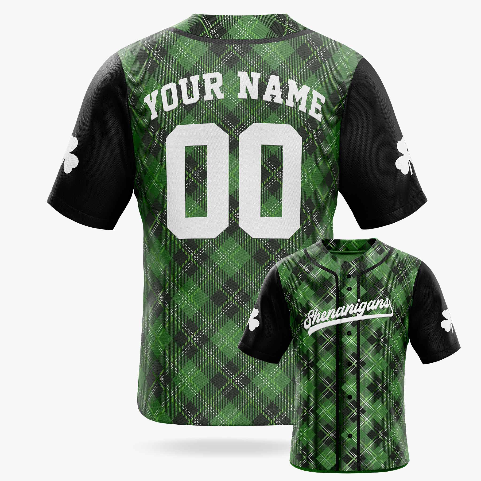 Custom St. Patrick's Day Baseball Jersey Shenanigans - Design Your Own