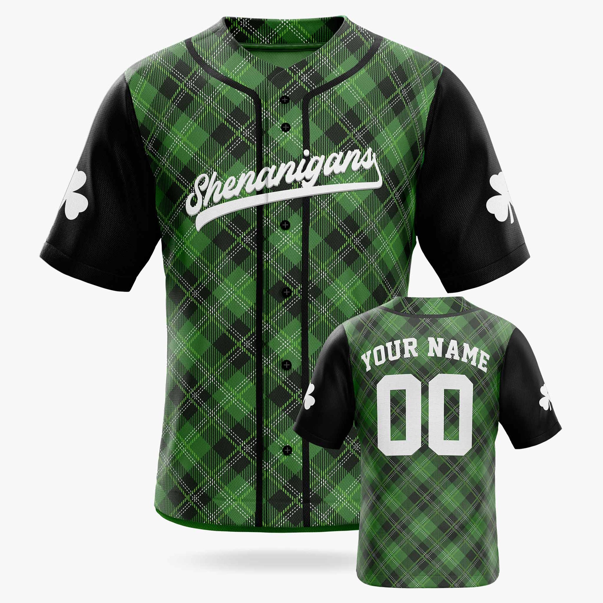Custom St. Patrick's Day Baseball Jersey Shenanigans - Design Your Own