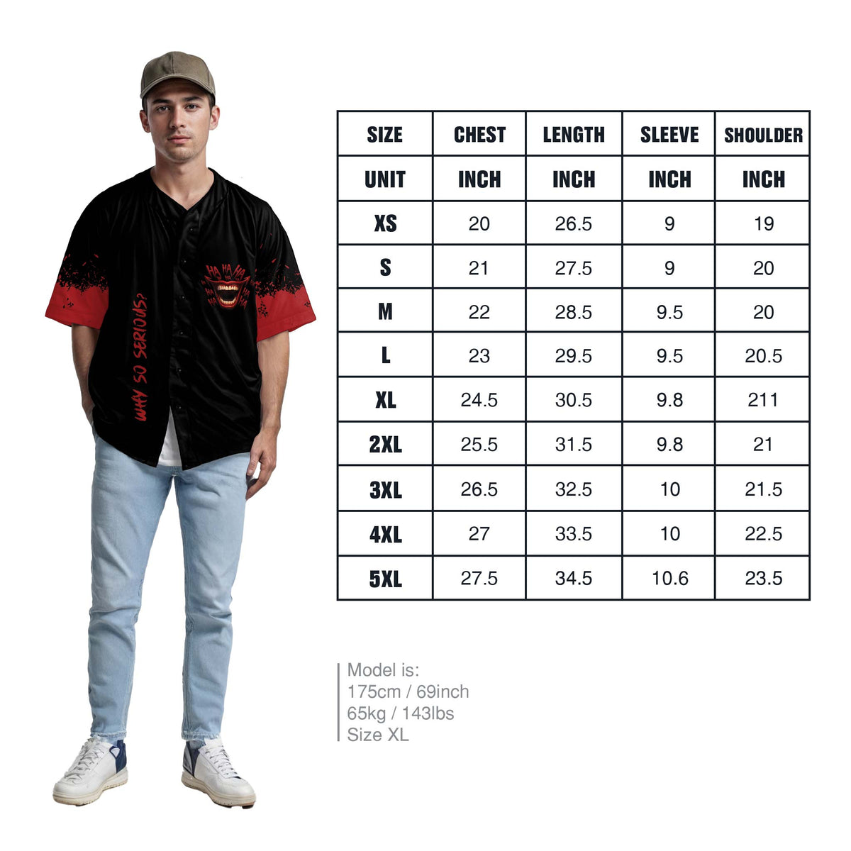Custom Halloween Baseball Jersey - Horror Movie Design Serious - Add Your Name