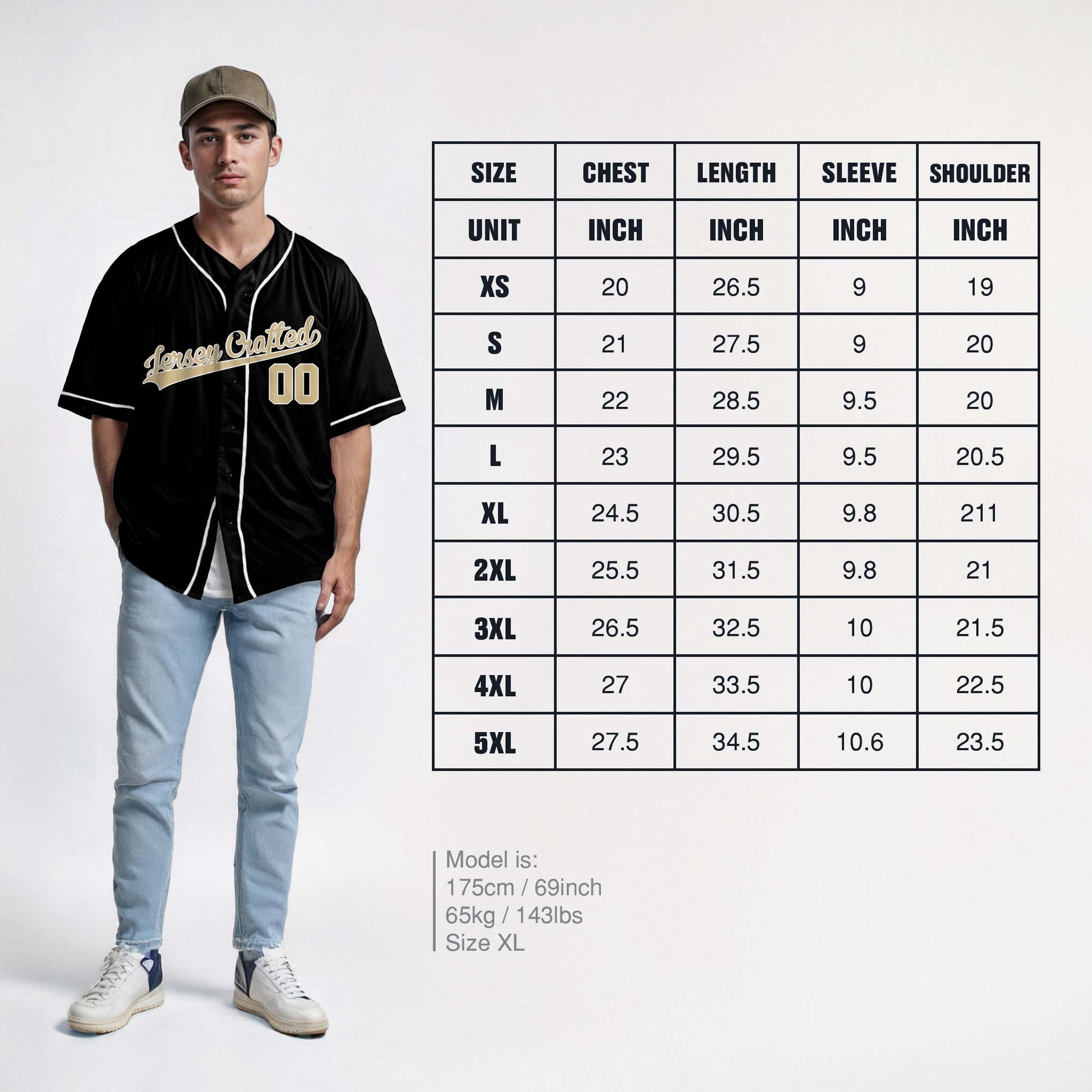 Custom Baseball Jersey Black and Beige with White Piping - Design Your Own
