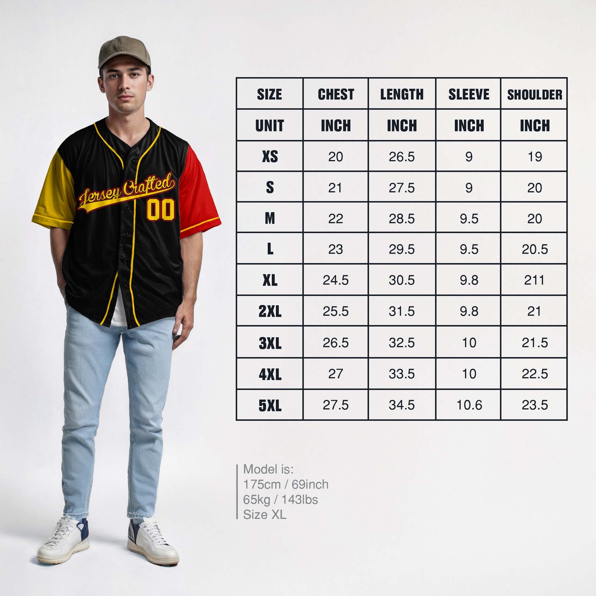 Custom Baseball Jersey Black Yellow and Red With Piping - Design Your Own