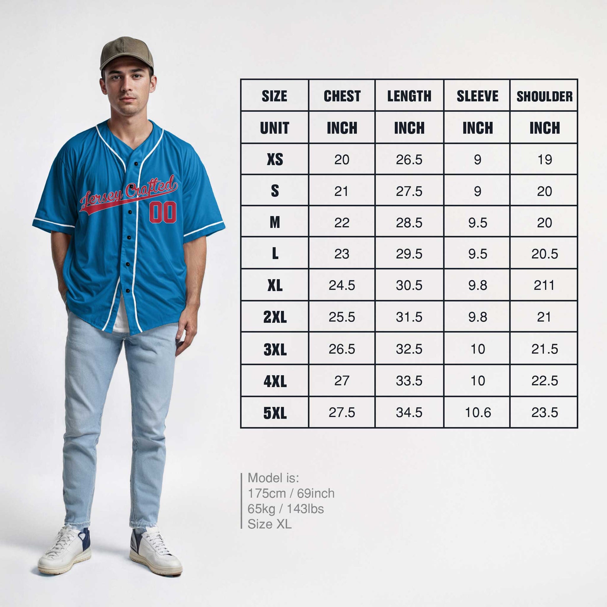 Custom Baseball Jersey Blue and Red with White Piping - Design Your Own