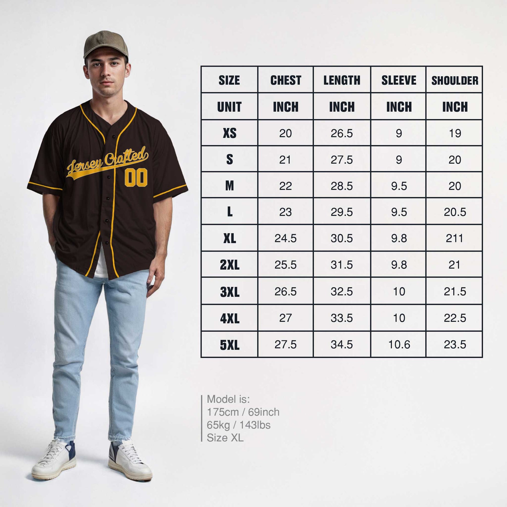 Custom Baseball Jersey Brown and Yellow - Design Your Own