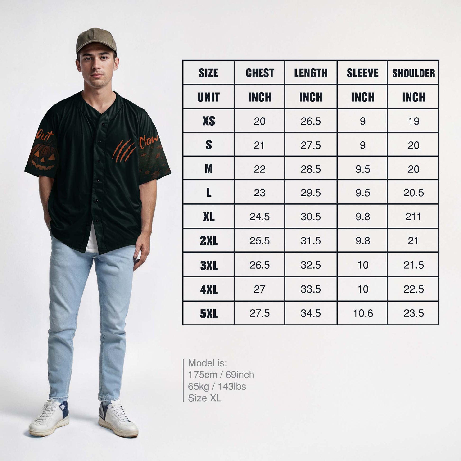 Custom Halloween Baseball Jersey - Horror Movie Design Claw Out - Add Your Name