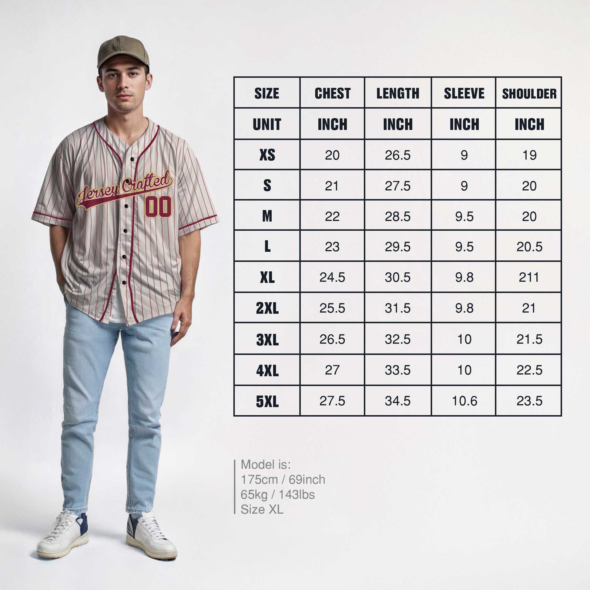 Custom Pinstripe Baseball Jersey Cream and Burgundy With Piping - Design Your Own