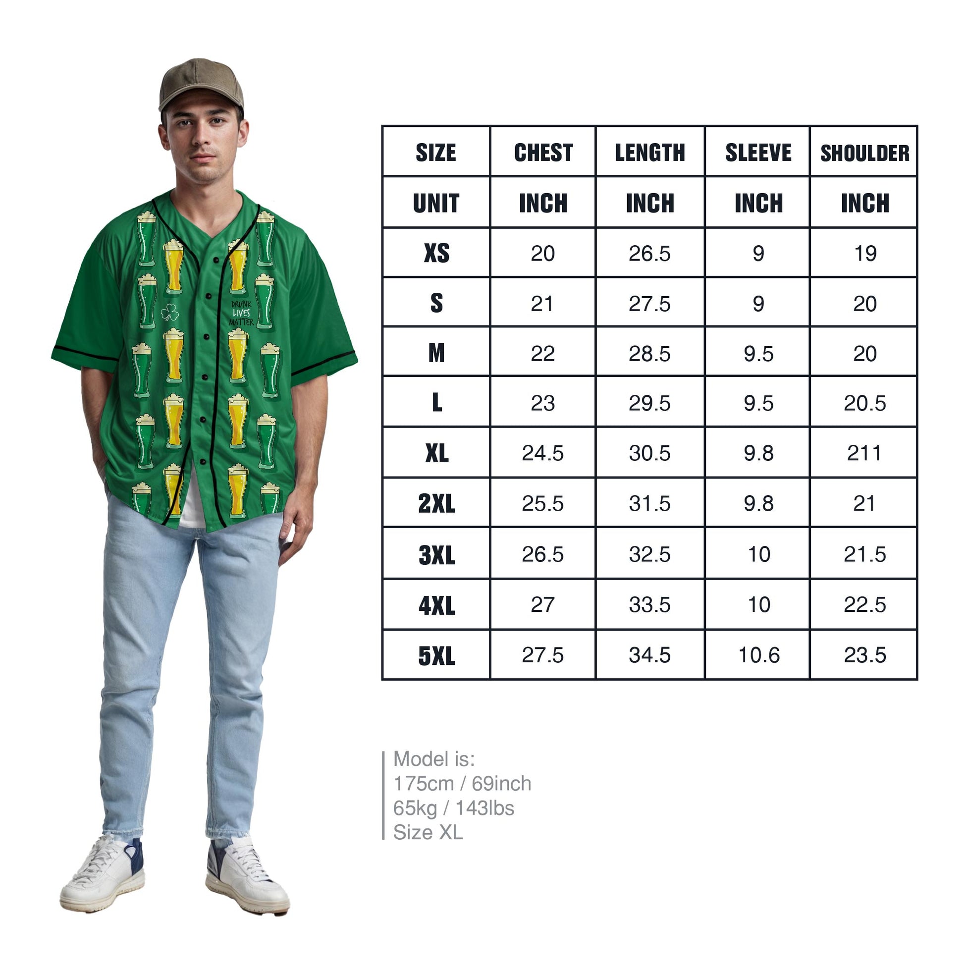 Custom St. Patrick's Day Baseball Jersey Drunk Lives Matter - Design Your Own