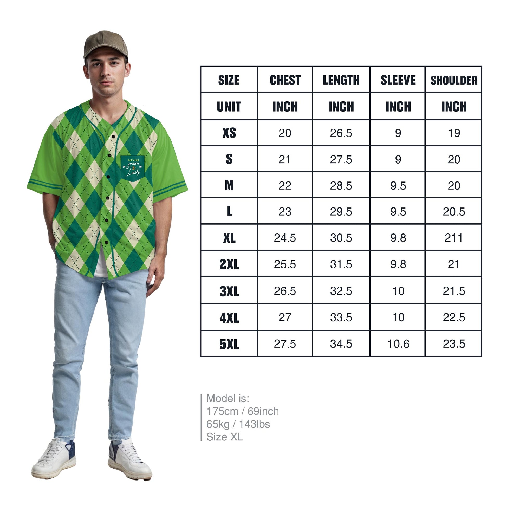 Custom St. Patrick's Day Baseball Jersey Green & Lucky - Design Your Own