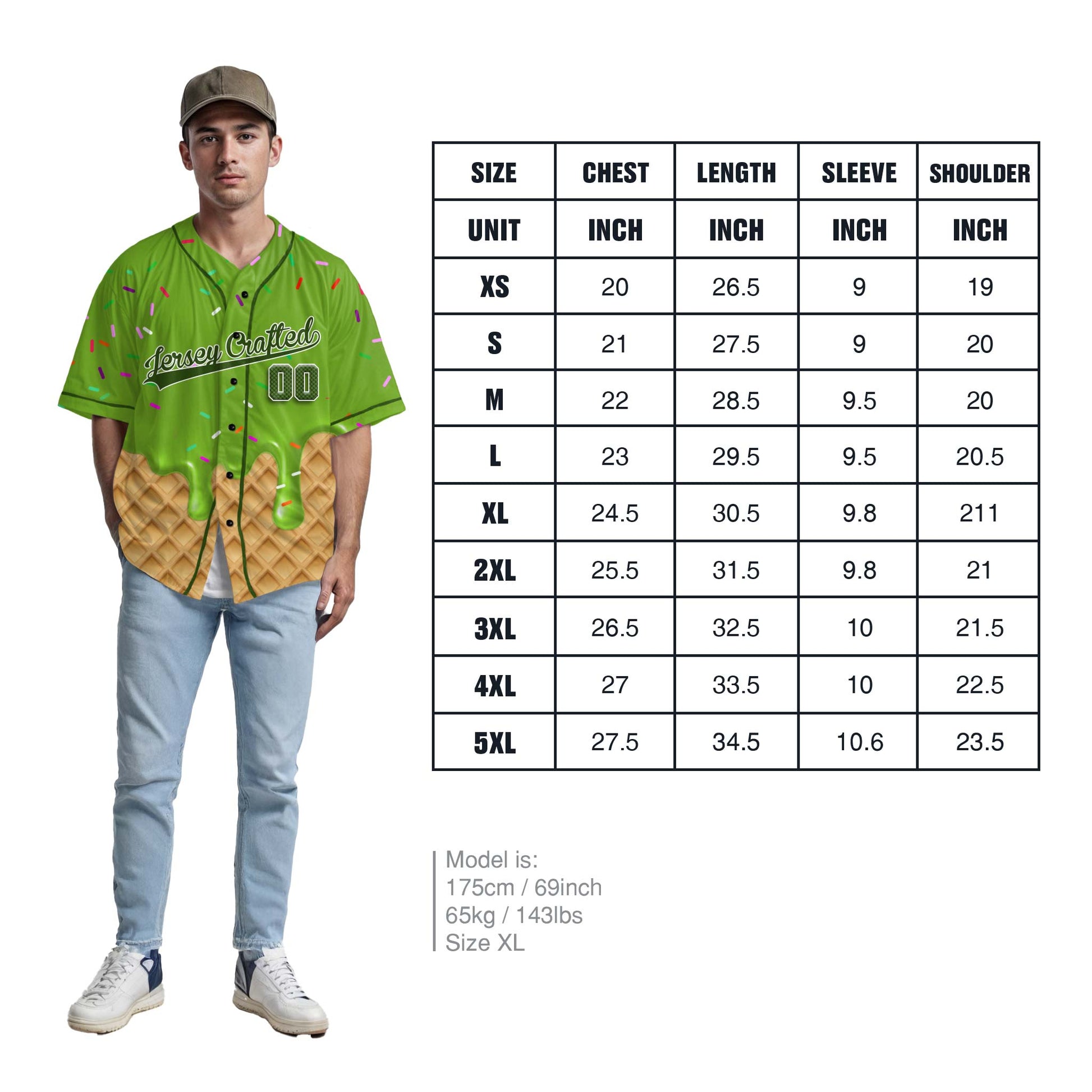 Custom Ice Cream Baseball Jersey Green and Dark Green with Piping - Design Your Own