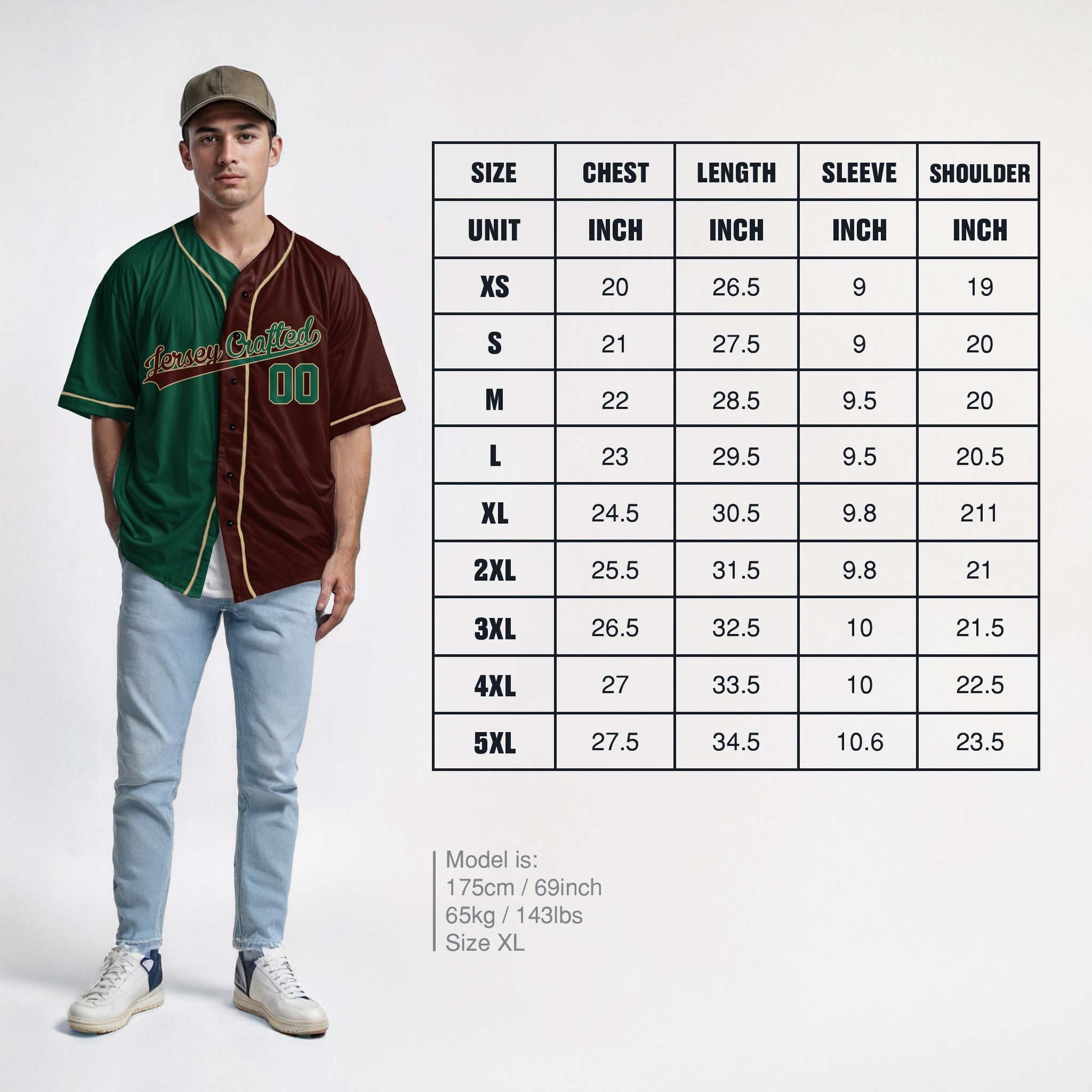 Custom Split Baseball Jersey Green and Maroon With Beige Piping - Design Your Own