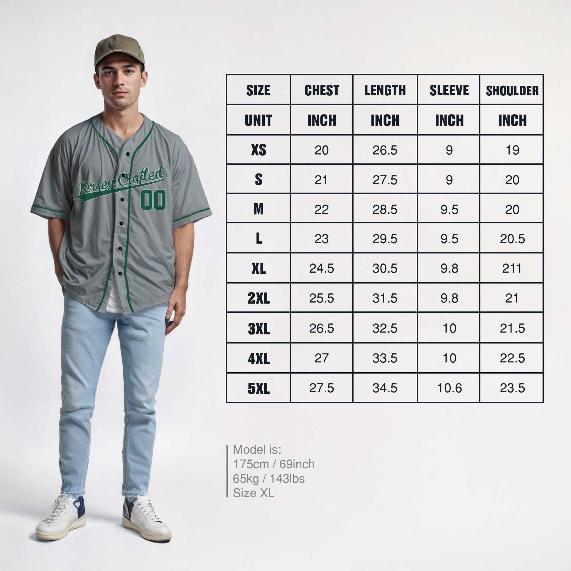 Custom Baseball Jersey Gray and Green - Design Your Own