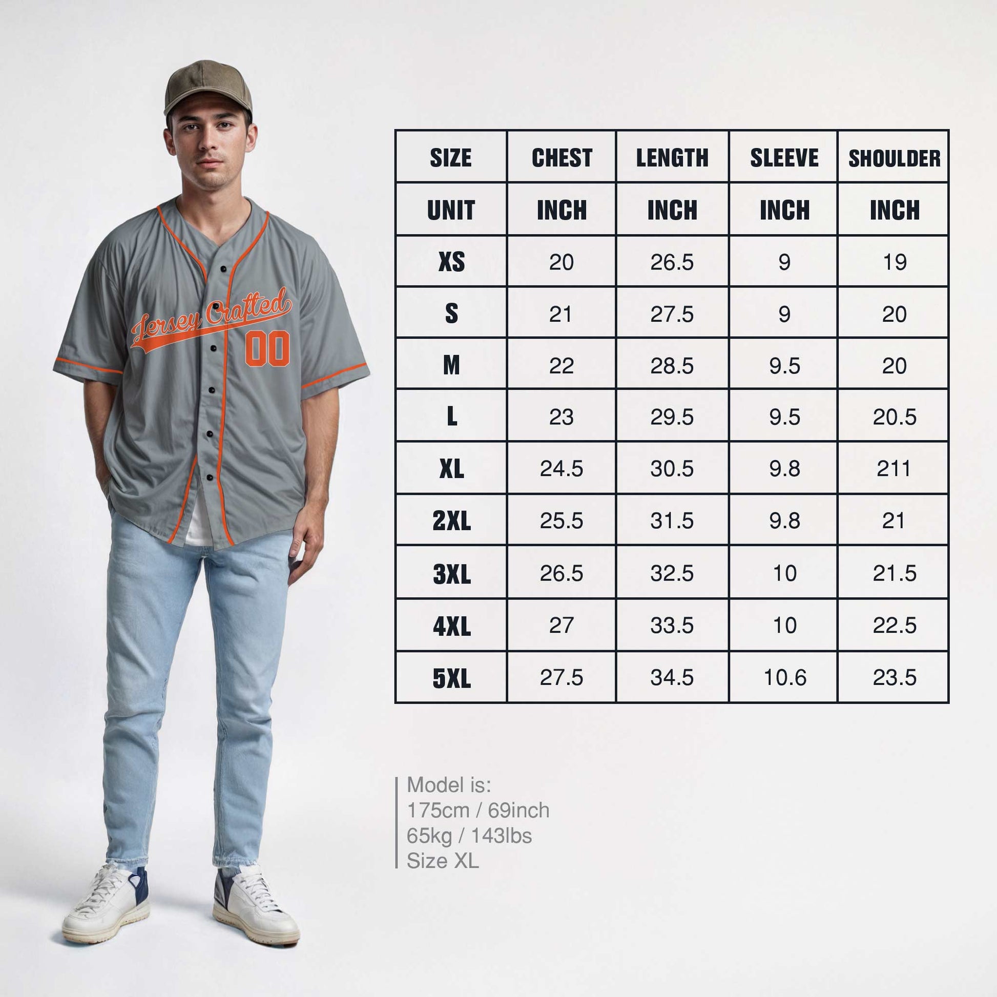 Custom Baseball Jersey Gray and Orange - Design Your Own