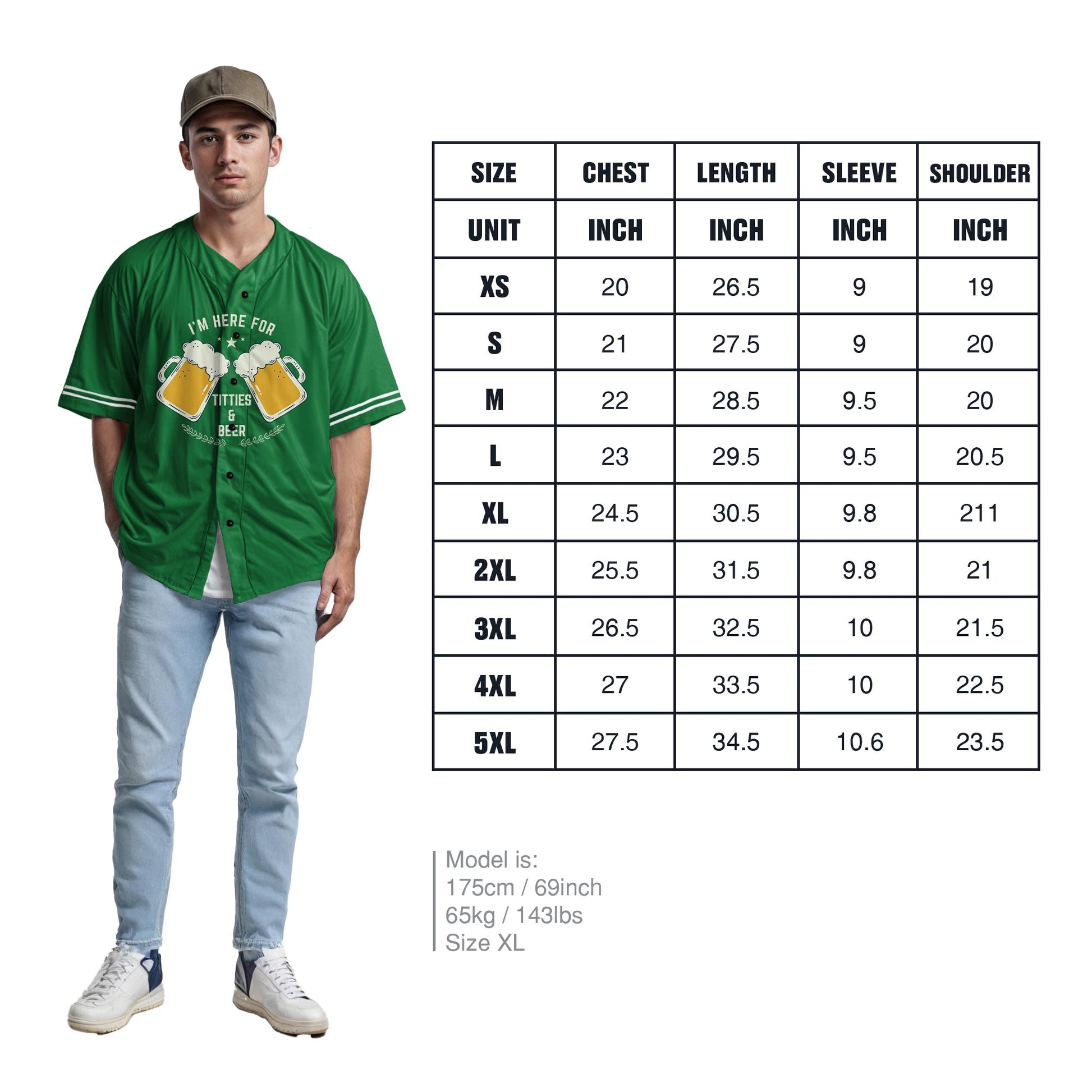 Custom St. Patrick's Day Baseball Jersey I'm Here - Design Your Own