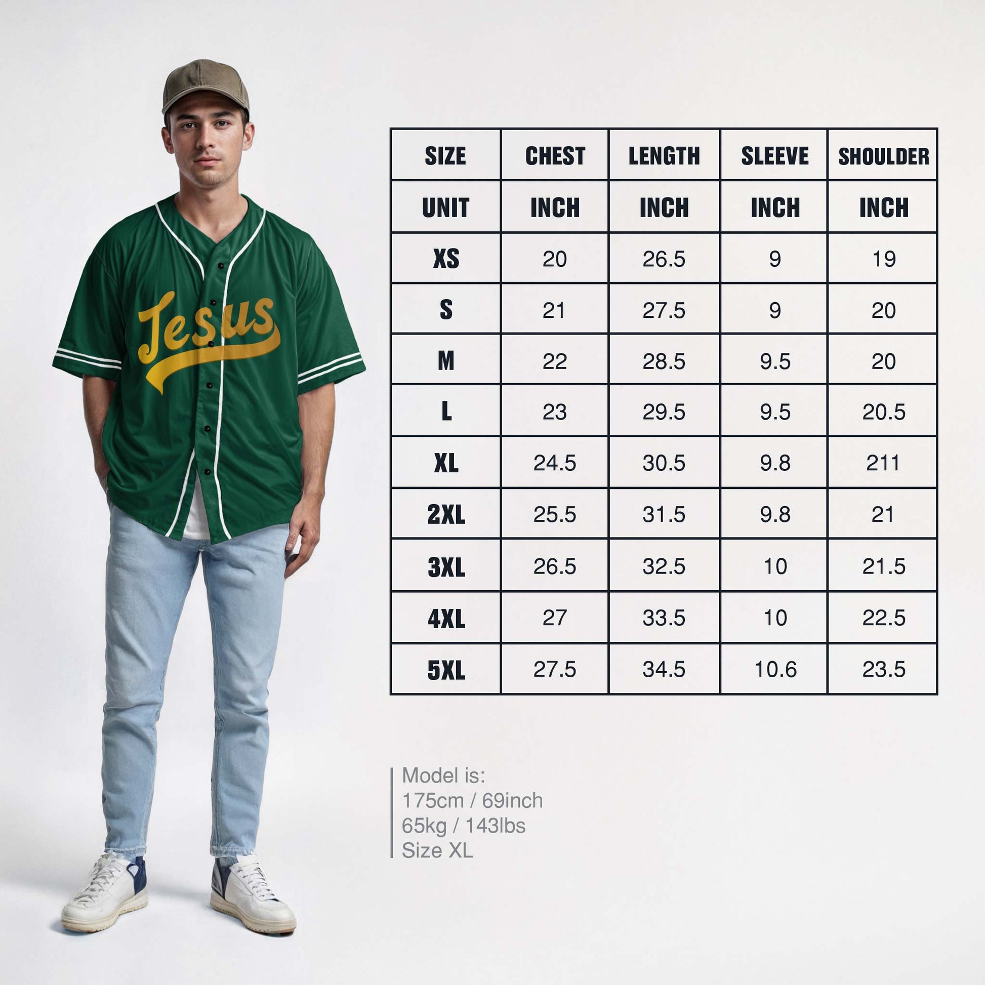 Custom Religious Baseball Jersey – Green Christian Jesus Add Your Name