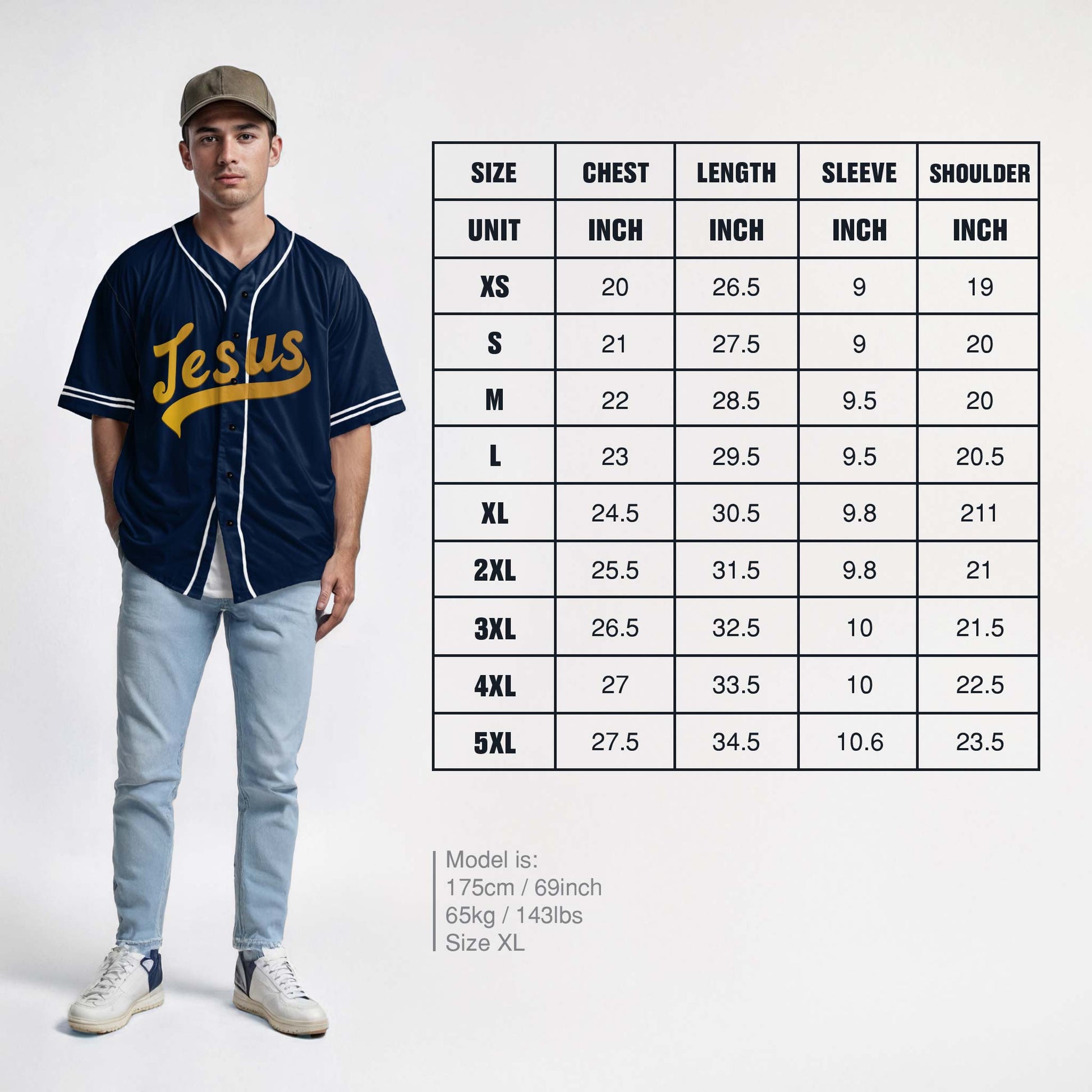 Custom Religious Baseball Jersey – Navy Christian Jesus Add Your Name