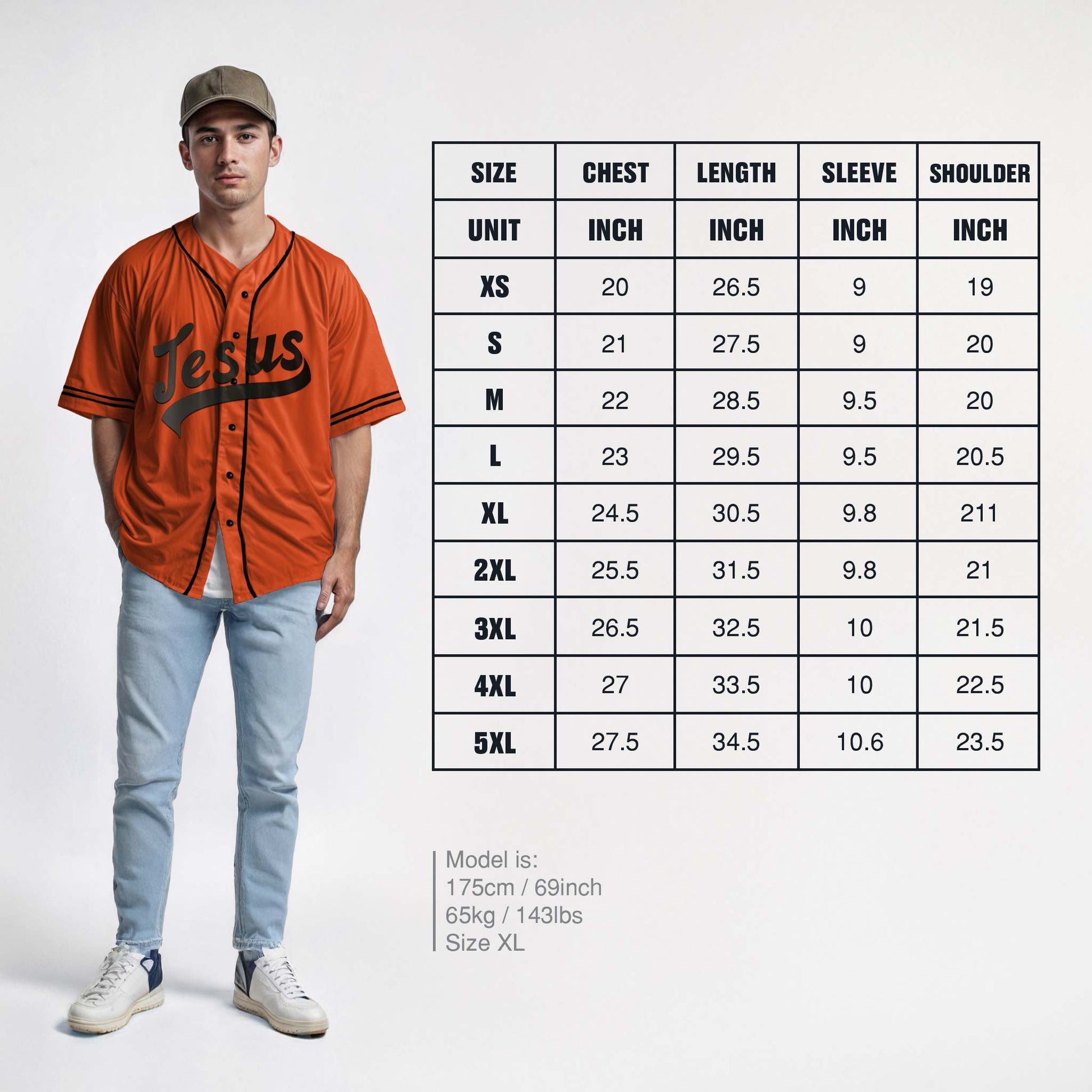 Custom Religious Baseball Jersey – Orange Christian Jesus Add Your Name