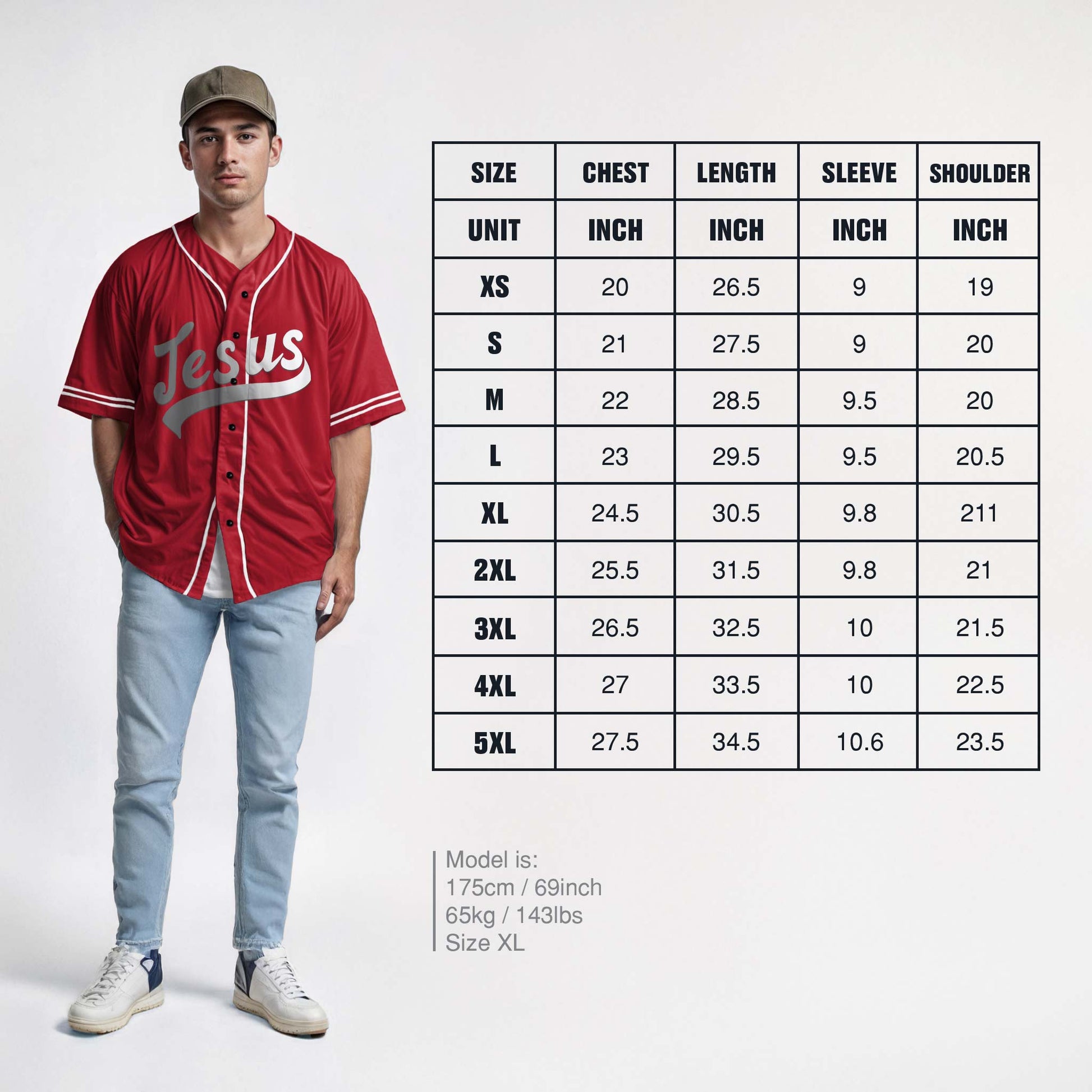 Custom Religious Baseball Jersey – Red Christian Jesus Add Your Name