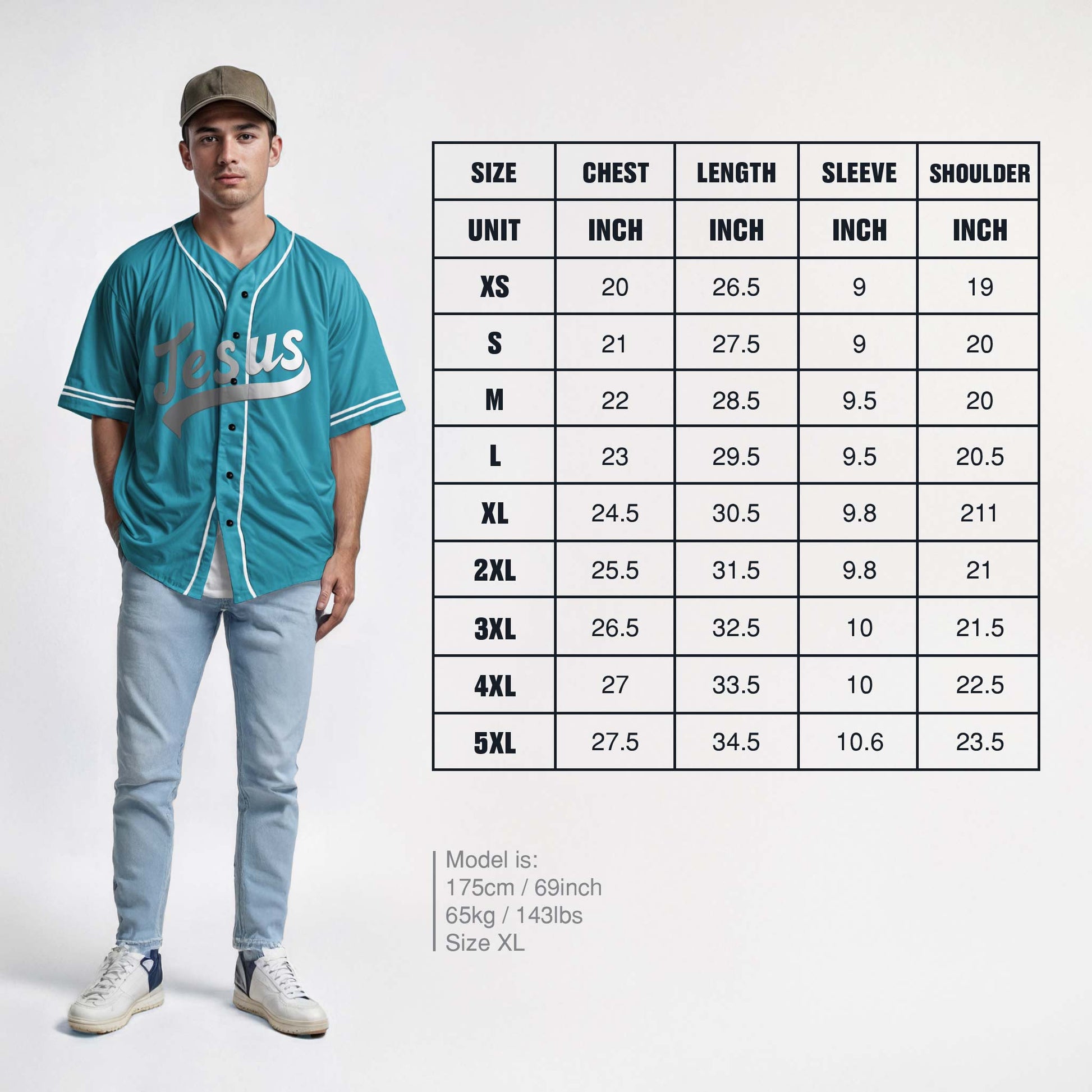 Custom Religious Baseball Jersey – Turquoise Christian Jesus Add Your Name
