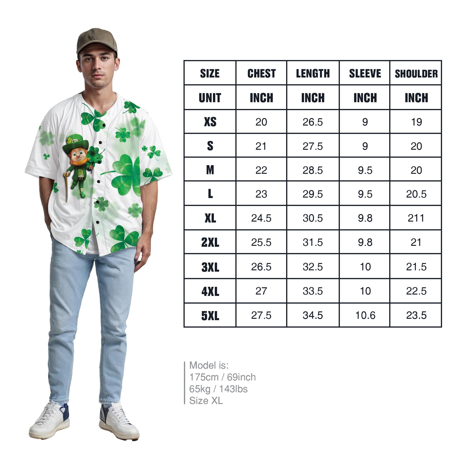 Custom St. Patrick's Day Baseball Jersey Leprechaun 3 - Design Your Own