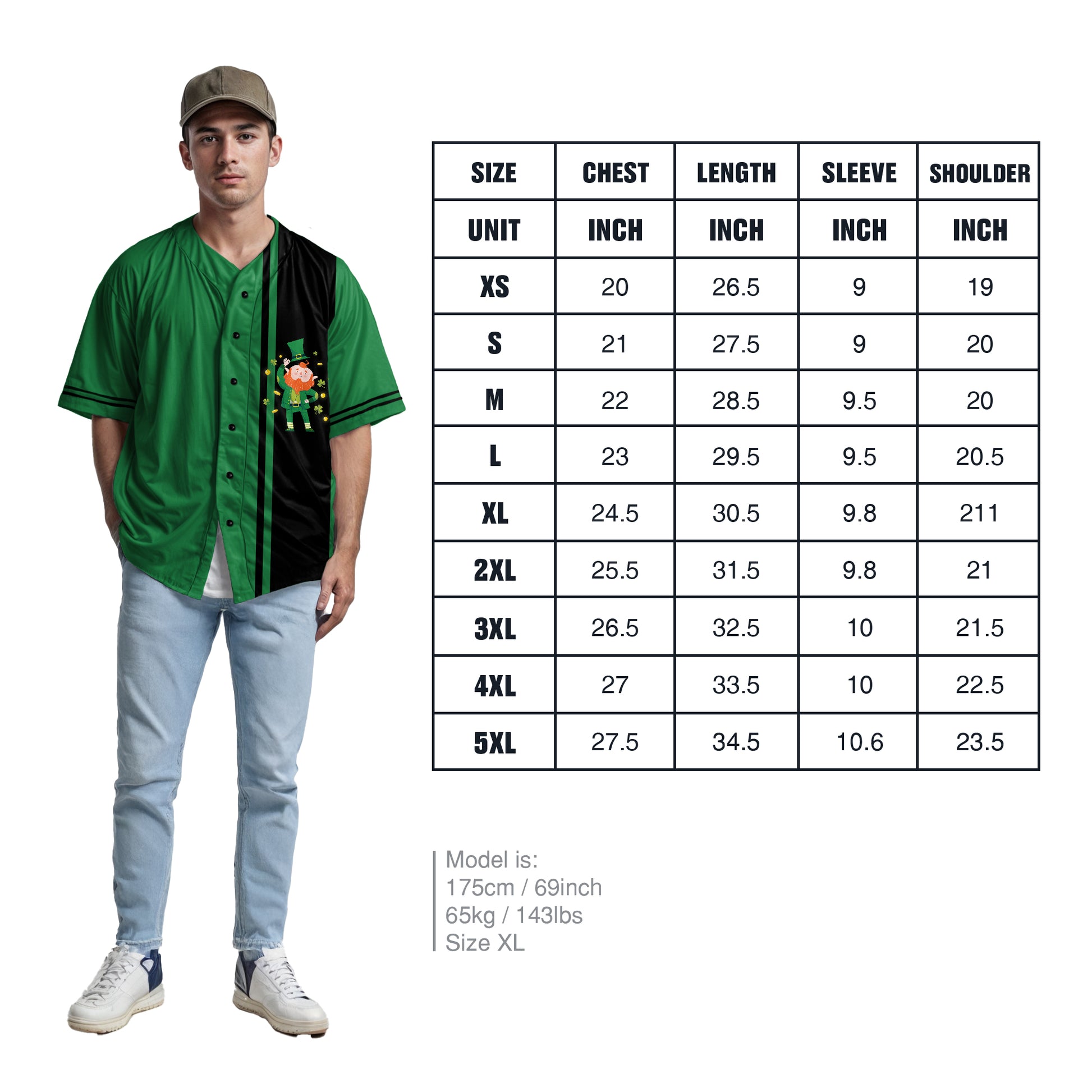 Custom St. Patrick's Day Baseball Jersey Leprechaun 2 - Design Your Own