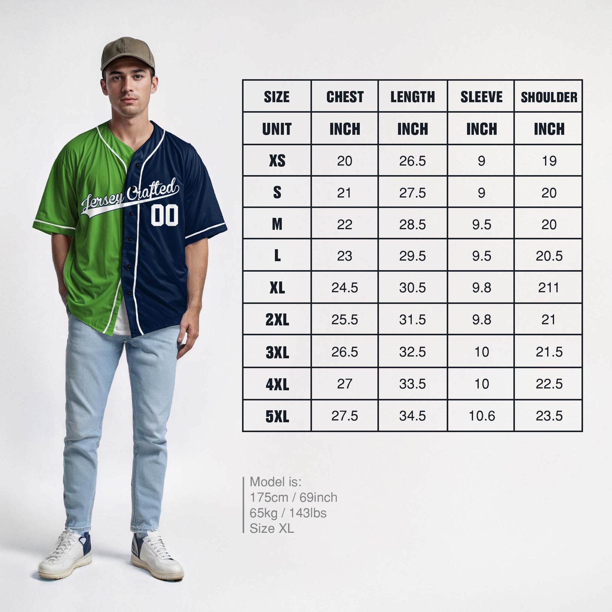 Custom Split Baseball Jersey Light Green and Navy with White Piping - Design Your Own