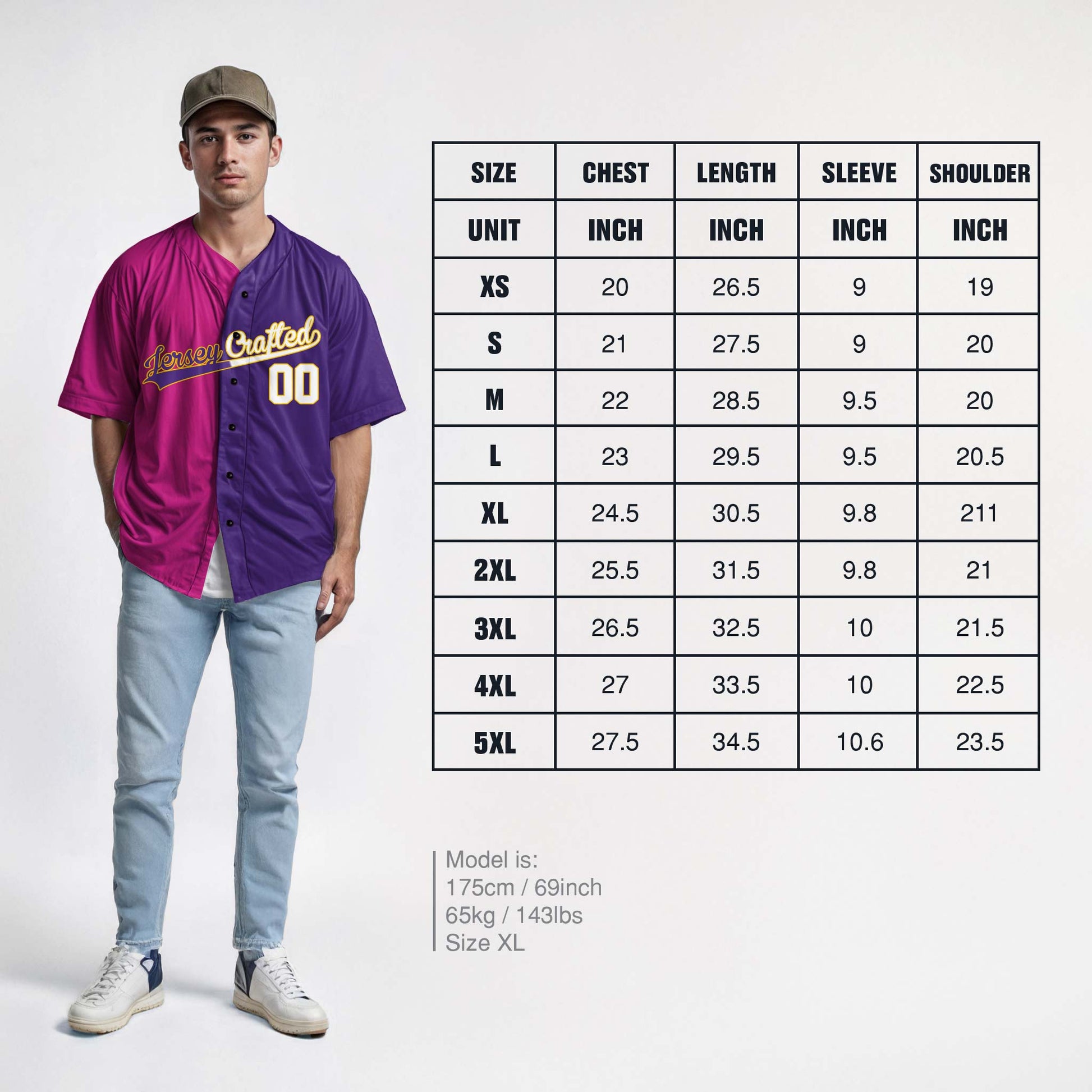 Custom Split Baseball Jersey Pink and Purple - Design Your Own
