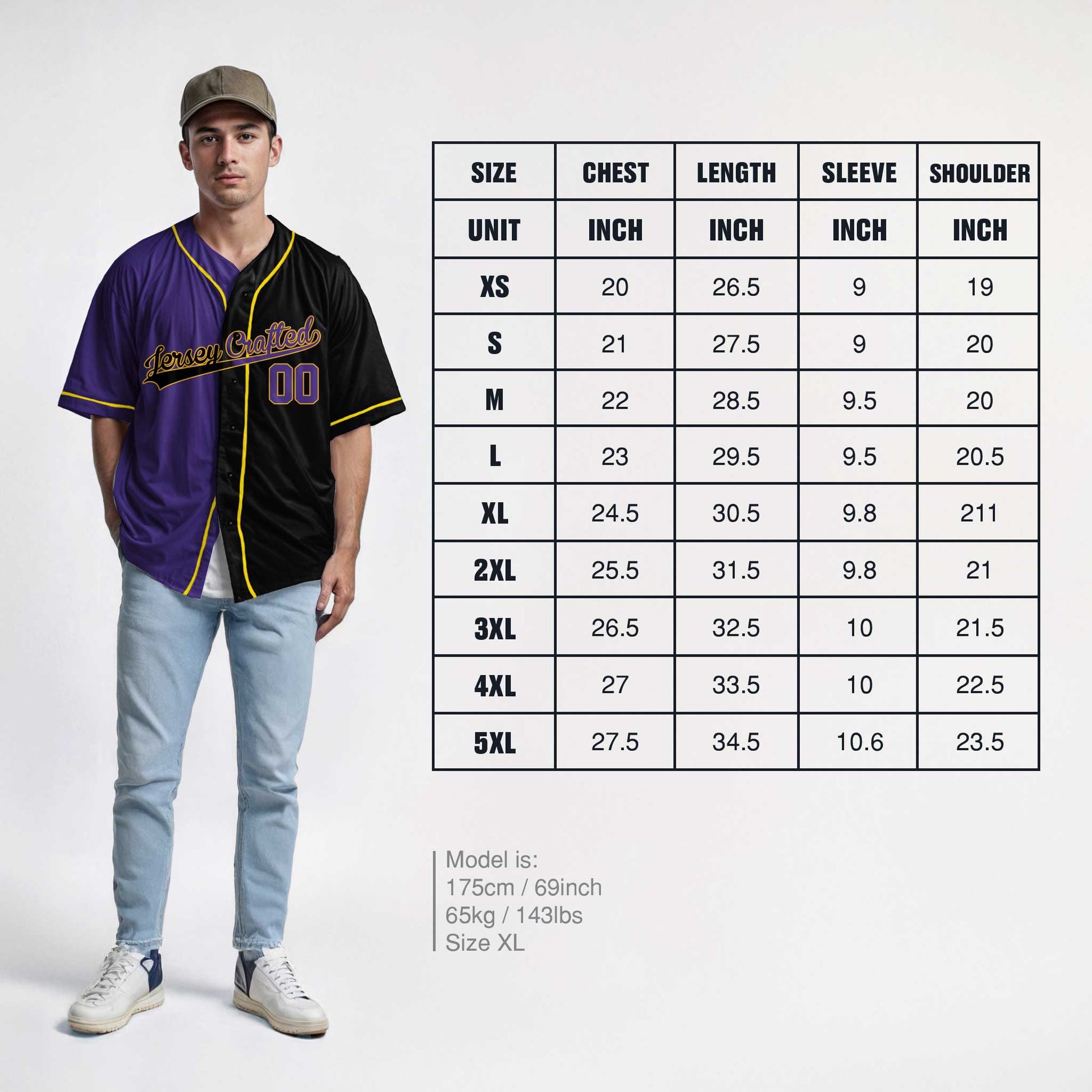 Custom Split Baseball Jersey Purple and Black with Yellow Piping - Design Your Own