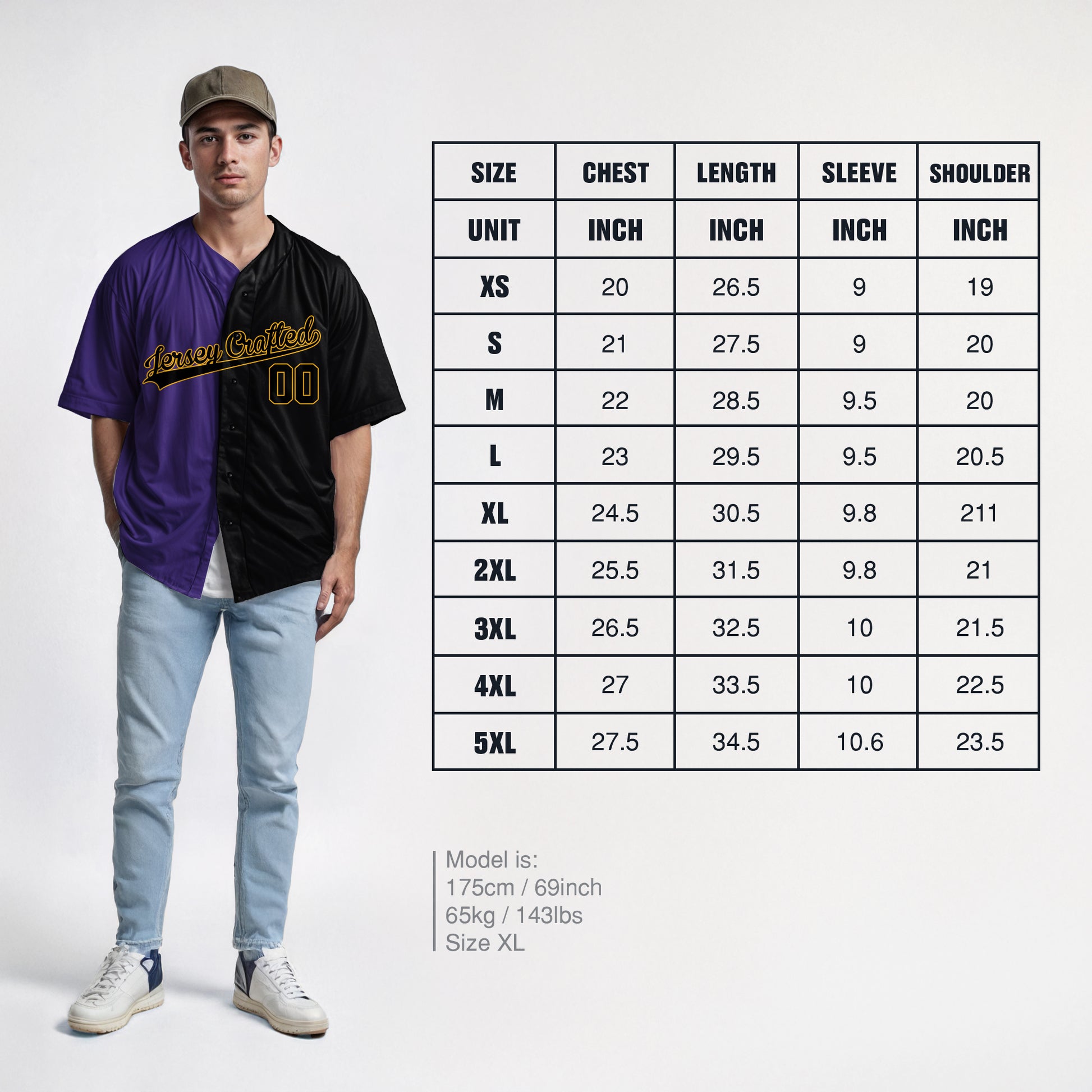Custom Split Baseball Jersey Purple and Black - Design Your Own