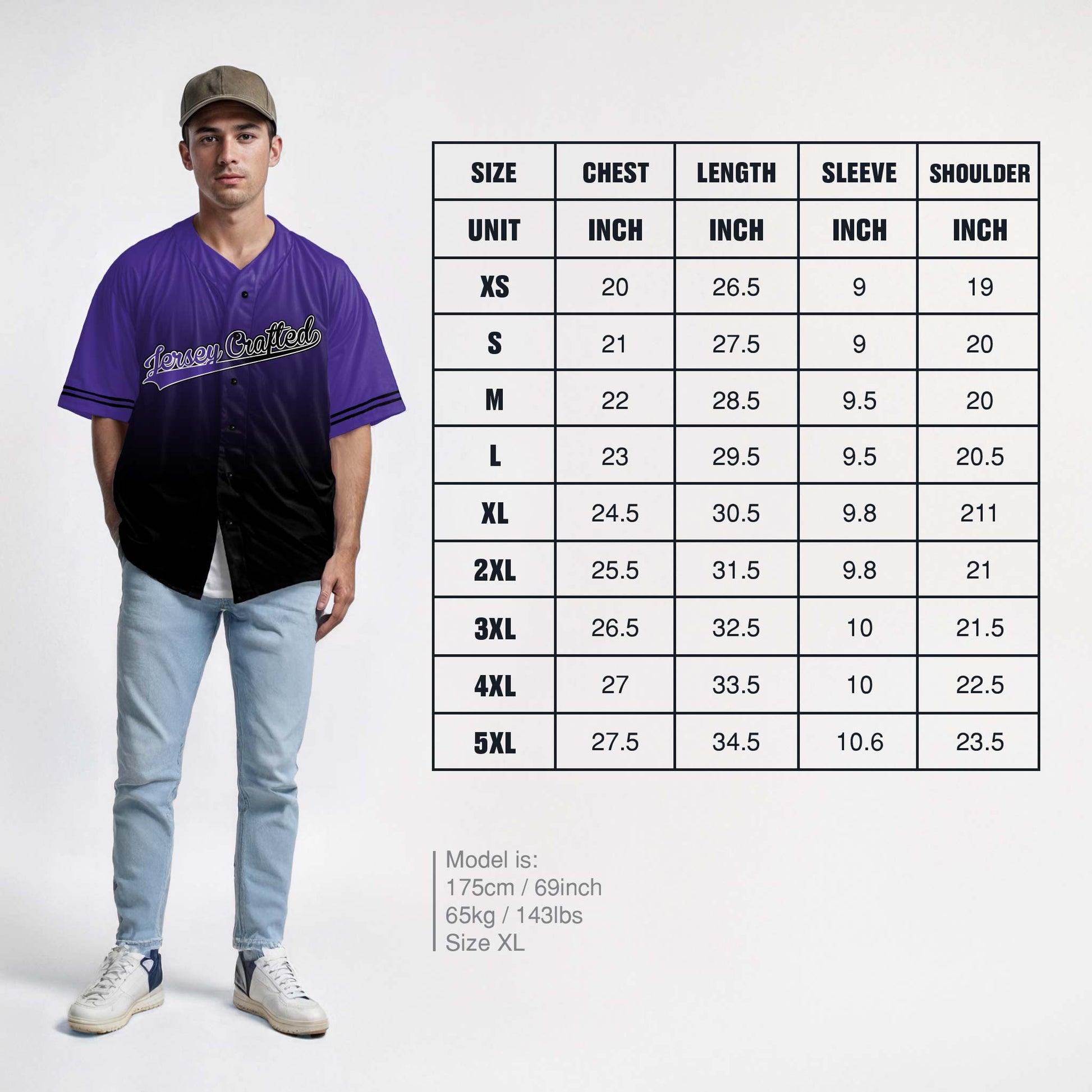 Custom Matching Couple Jerseys Gradient Purple and Black - Her King and His Queen - Design Your Own