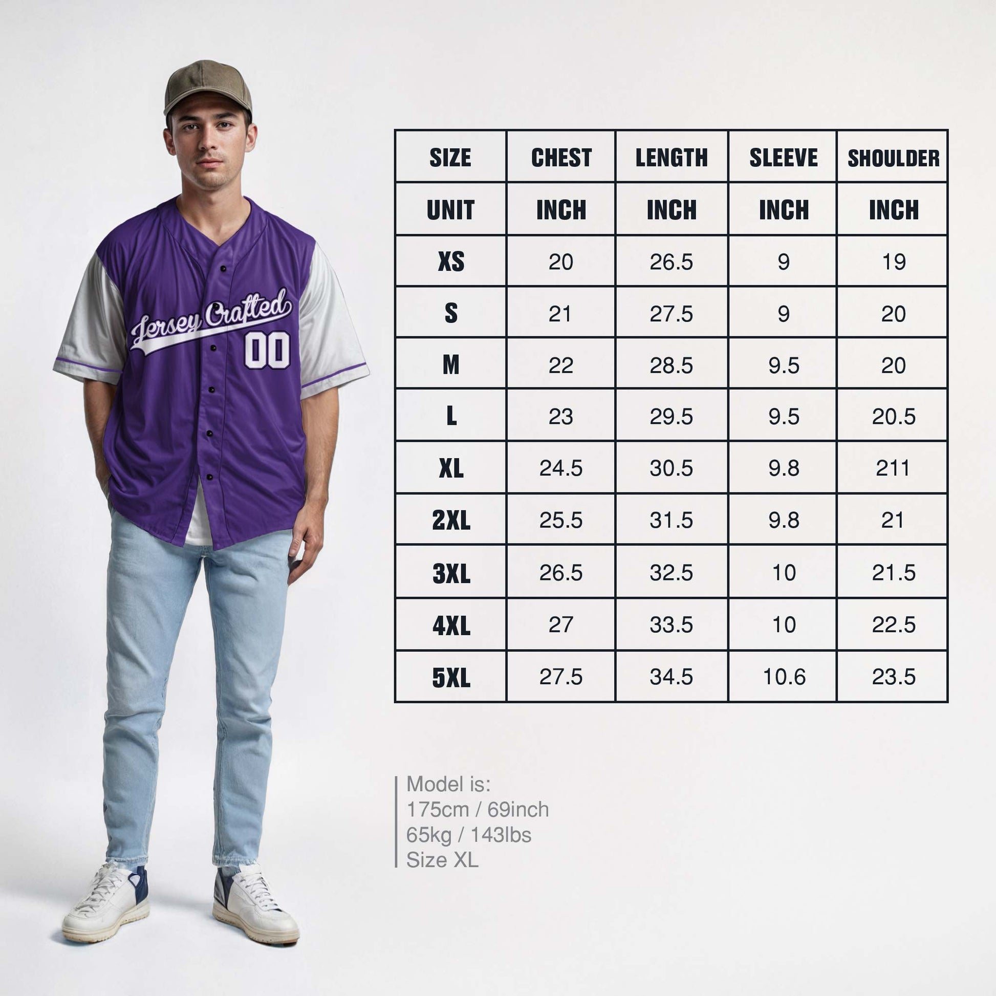 Custom Baseball Jersey Purple and White - Design Your Own